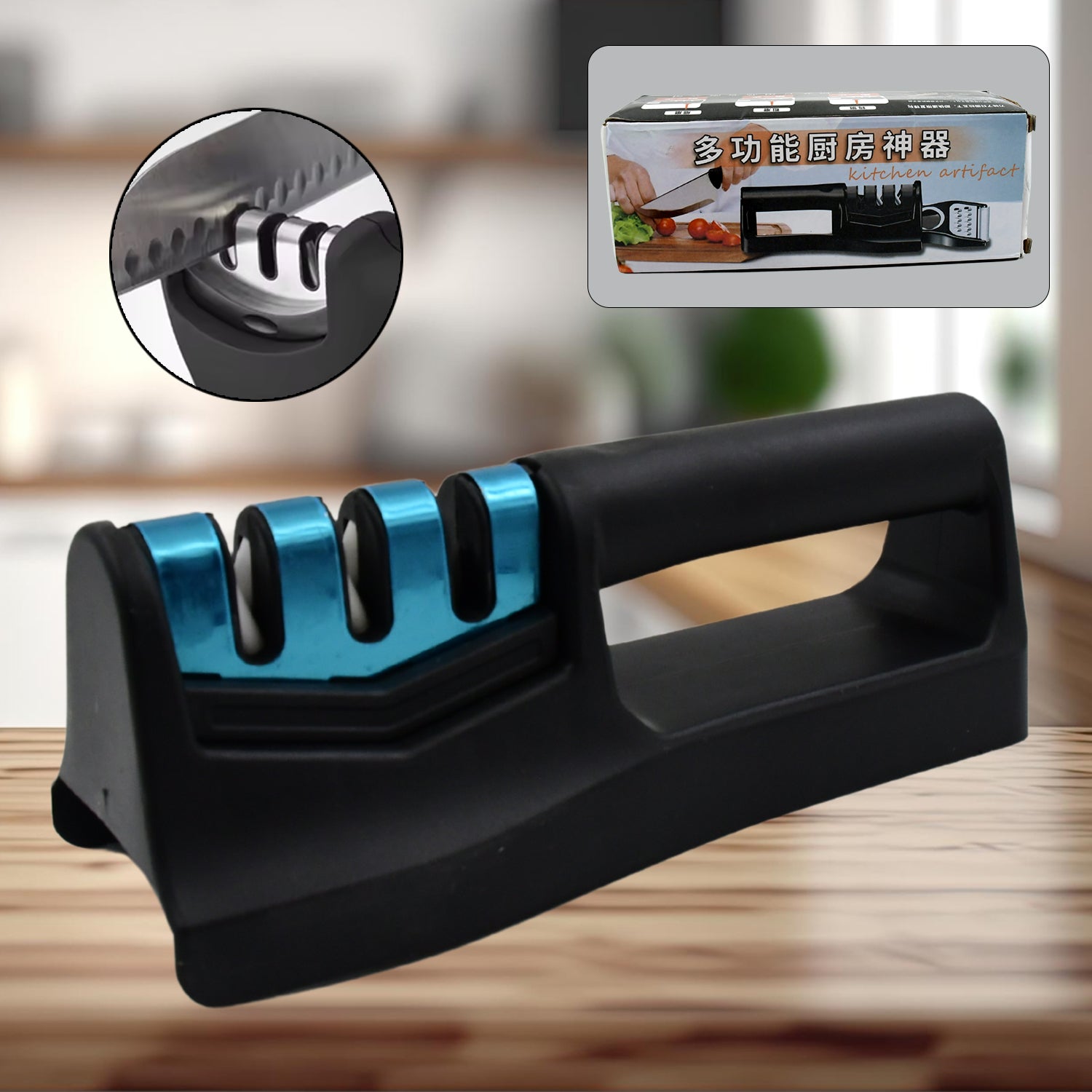 Knife Sharpener for Chefs & Serrated Knife (9in1) - Bhavnagar Deodap