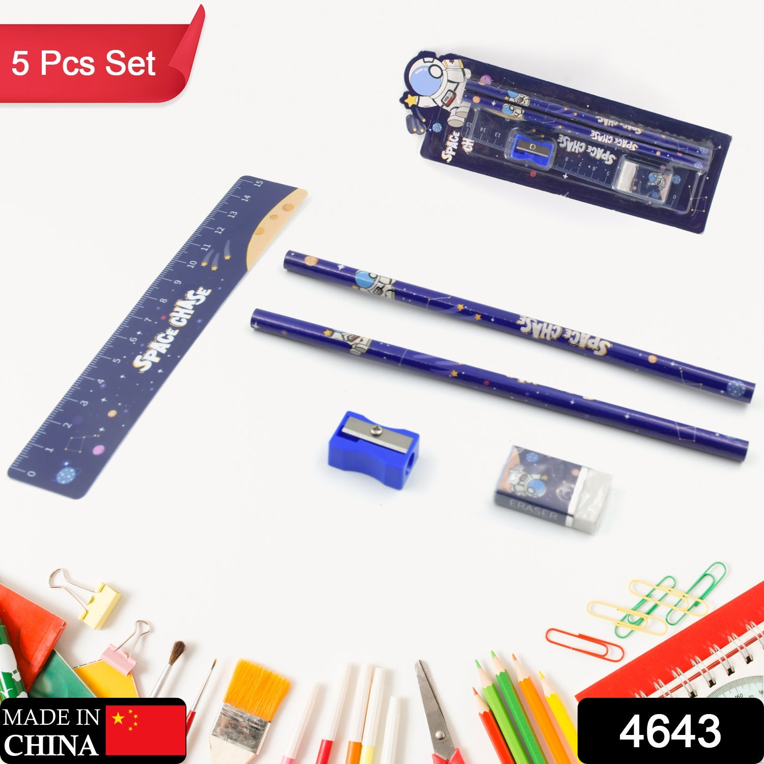 Fun & Functional! 5-in-1 Cartoon Pencil Set for School & Play (5 Pc) - Bhavnagar Deodap