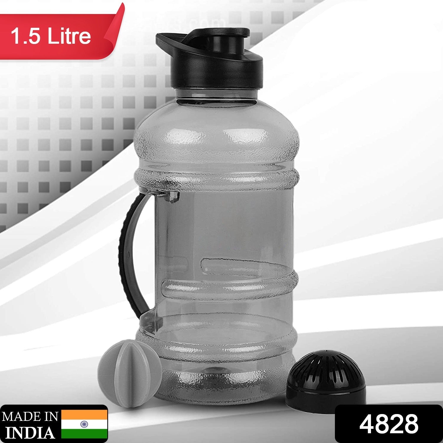 Sports Gym 1.5 Liters Gallon Water Bottle with Mixer and Strainer - Bhavnagar Deodap