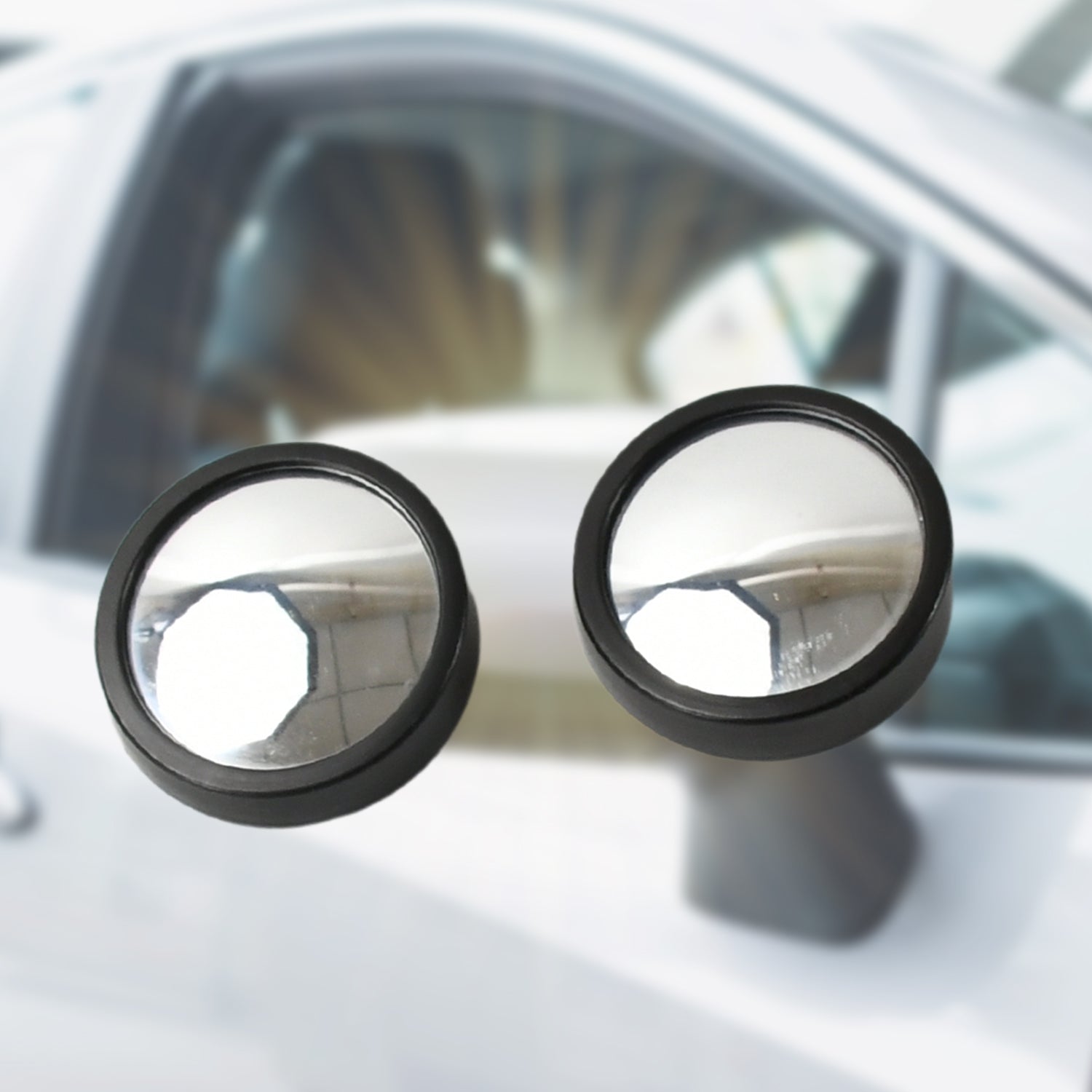 Car Blind Spot Side Mirror Round HD Glass Blindspot Mirror Convex Rear View Mirror, Car Mirror Accessories Suitable to All Cars, Frameless Design (2 Pcs Set) - Bhavnagar Deodap