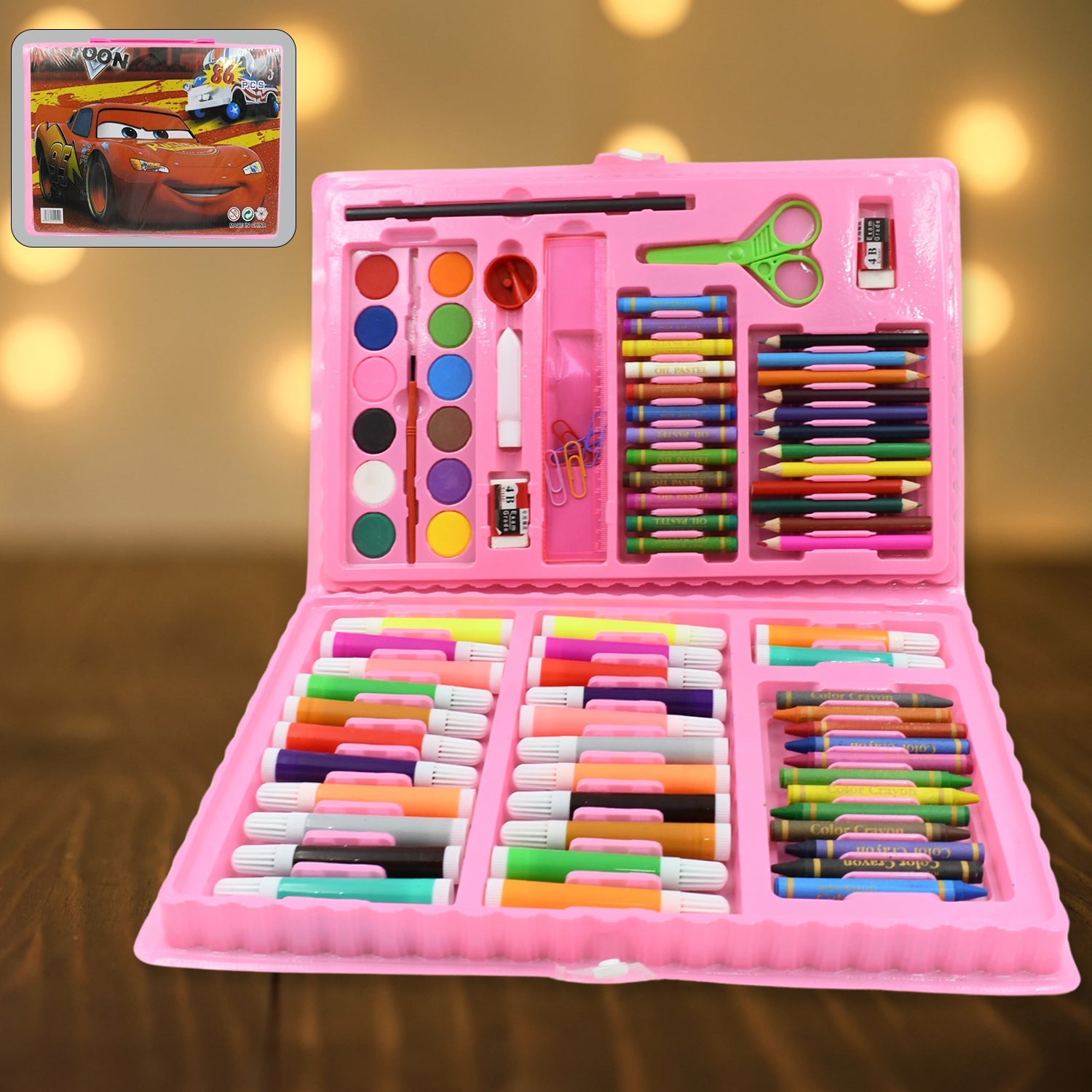 17978 Art Set Kids Art Supplies Coloring Case Kit Painting & Drawing Sets for Kids Boys Girls Gifts Toys Age 4 & Above - Mix Colors, Kids Colorful Bag (86 Pcs Set) - Bhavnagar Deodap
