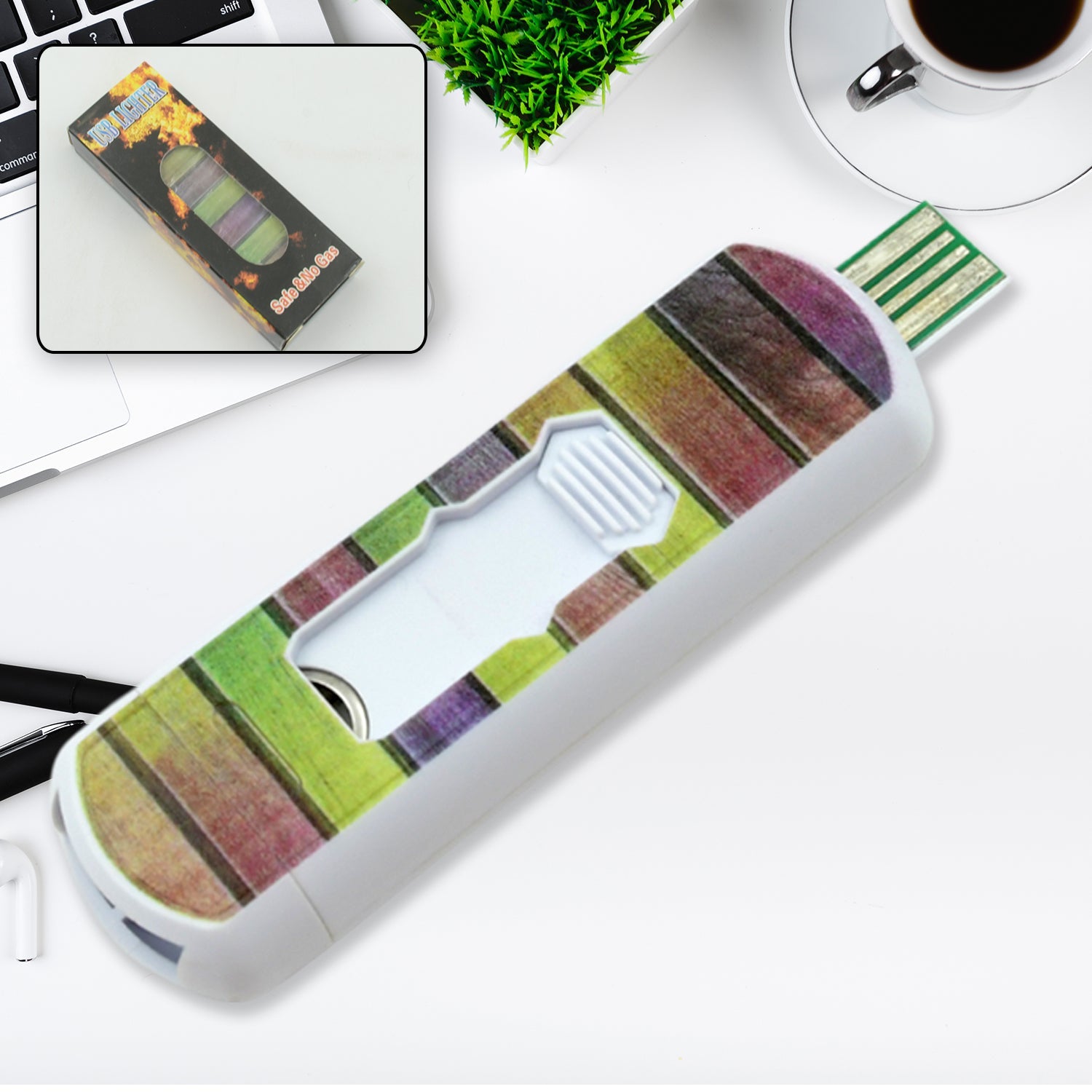 Stylish Electric USB Lighter for Men & Women, Regular Cigarettes Portable USB Rechargeable Flameless, Coil Slim Cigarette Lighter with Charging Cable, Windproof E lighter, Lighter for Smoking (1 Pc ) - Bhavnagar Deodap