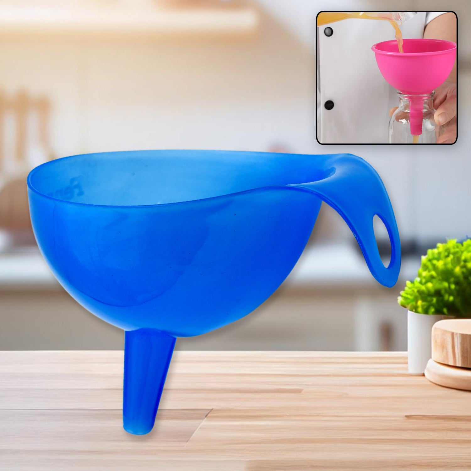 Plastic Funnel For Pouring Oil, Sauce, Water, Juice Cooking Oil, Powder, Small Food-Grains Food Grade Plastic Funnel (1 Pc) - Bhavnagar Deodap