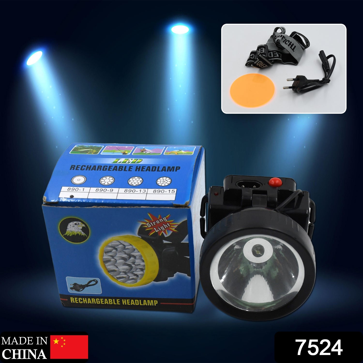 HEAD LAMP 1 LED LONG RANGE RECHARGEABLE HEADLAMP ADJUSTMENT LAMP USE FOR FARMERS, FISHING, CAMPING, HIKING, TREKKING, CYCLING - Bhavnagar Deodap