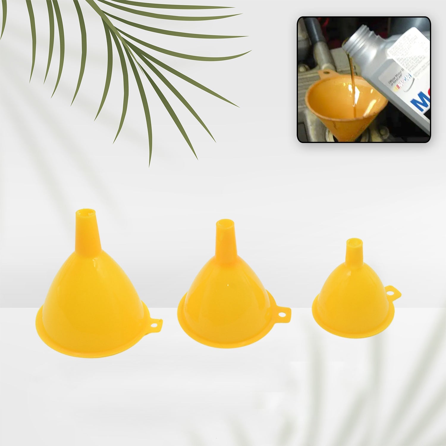 Multipurpose Funnel 3 Size Small , Medium & Big Plastic Funnel For kitchen and laboratory Use (3 Pc Set) - Bhavnagar Deodap