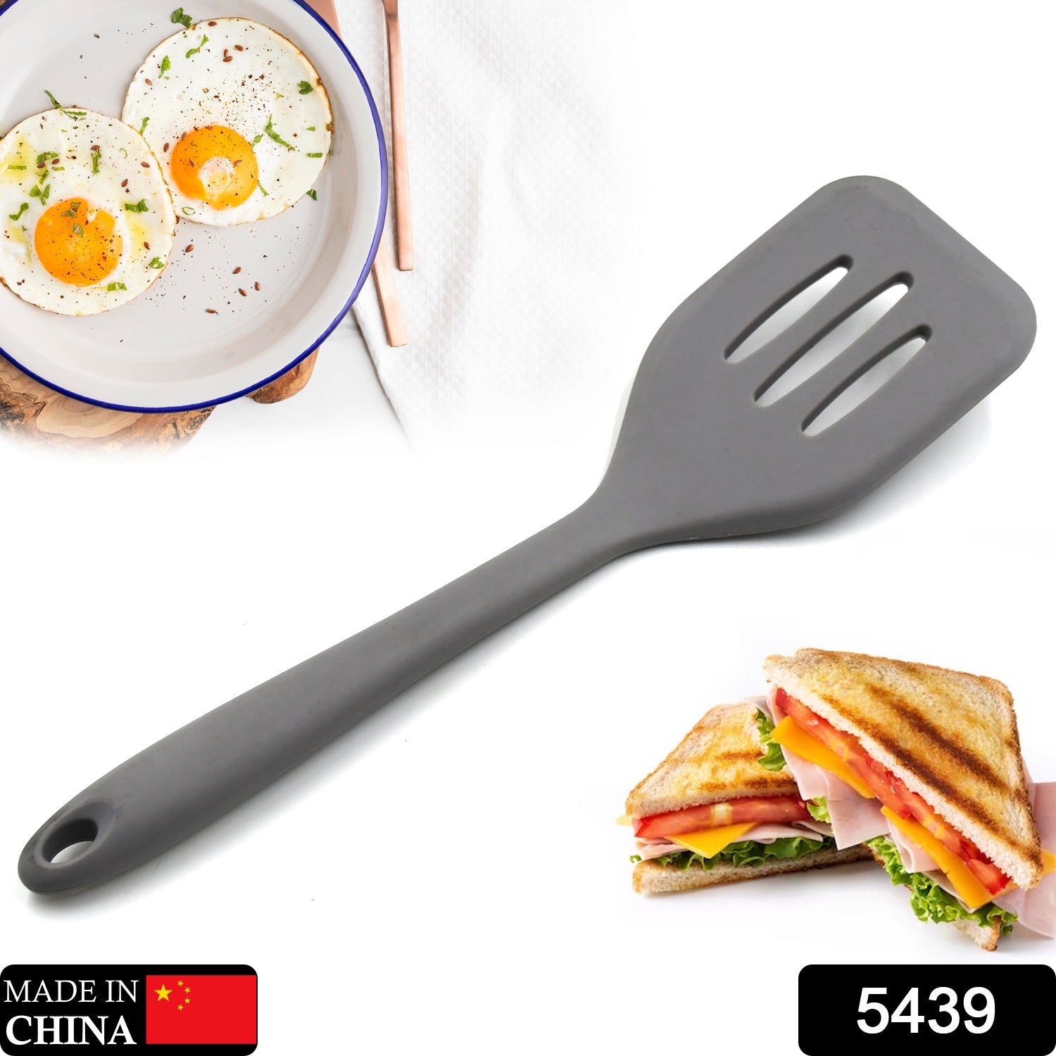 1PC SILICON NON-STICK HEAT RESISTANT KITCHEN TURNER PREMIUM TURNER ( 21cm). - Bhavnagar Deodap