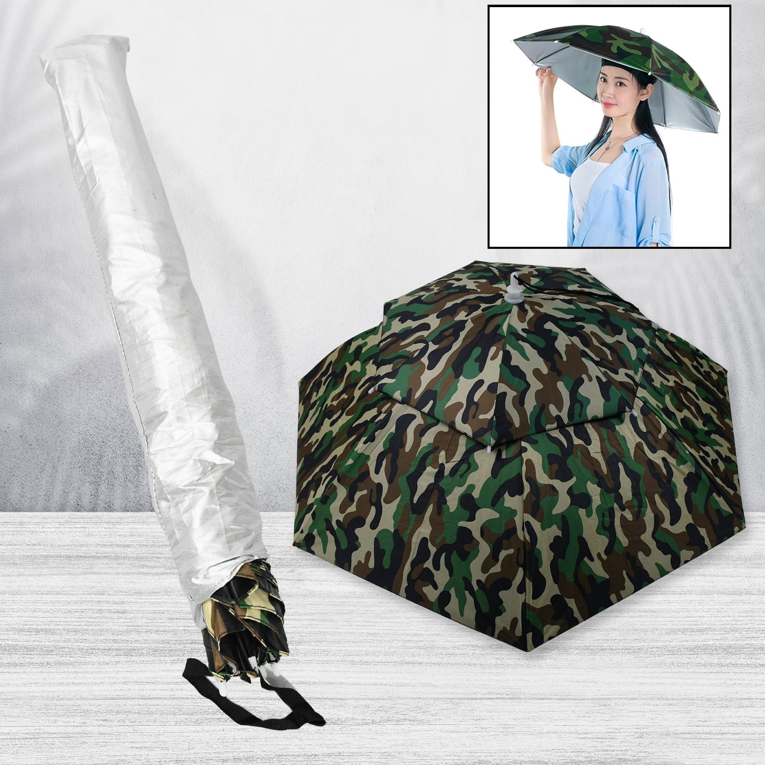 Umbrella Hat with Elastic Band, Fishing Umbrella Hat for Adults Kids Women Men, Umbrella Hat for Outdoor Activities - Bhavnagar Deodap