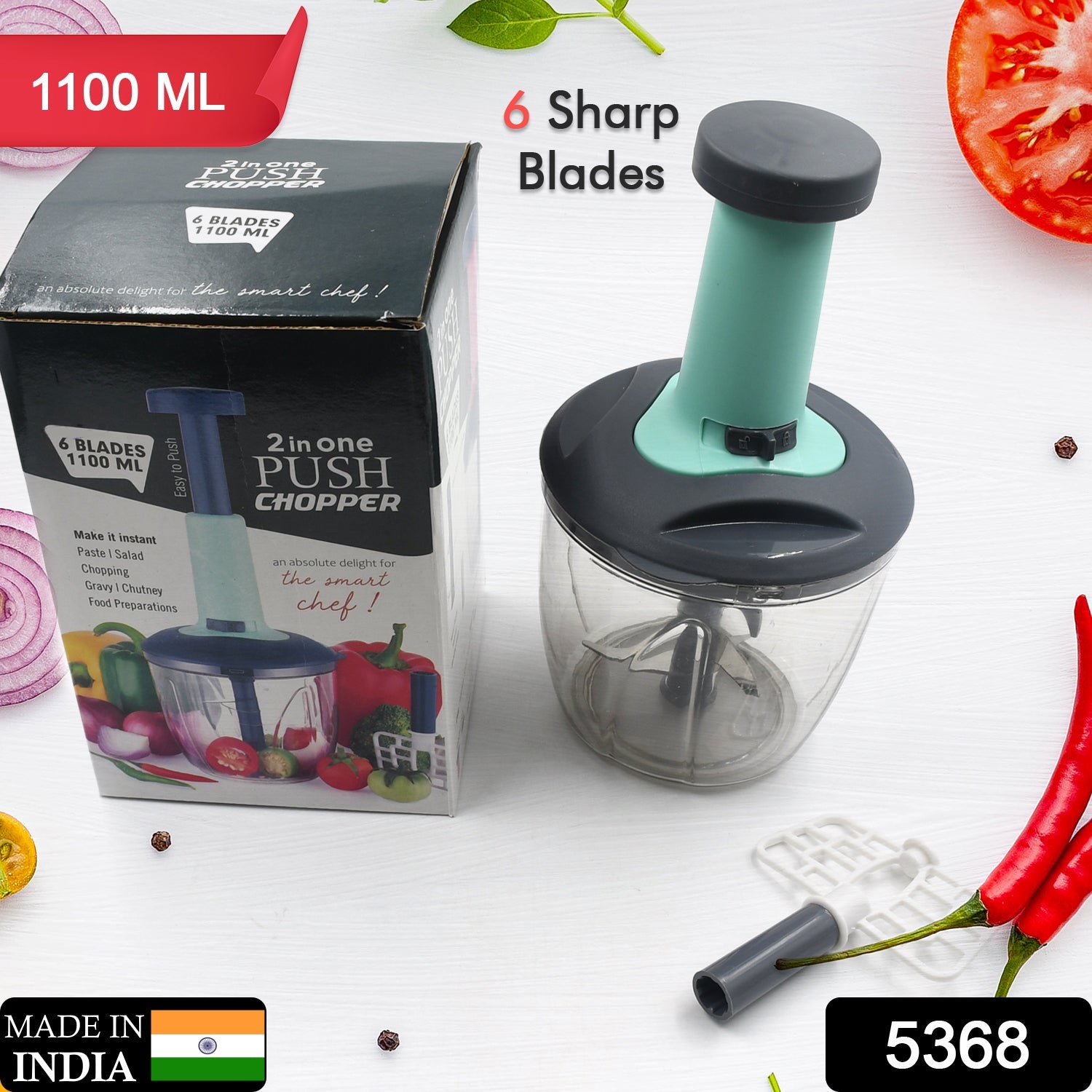 Vegetable and Fruit Cutter with Easy Push and chop Button - Bhavnagar Deodap