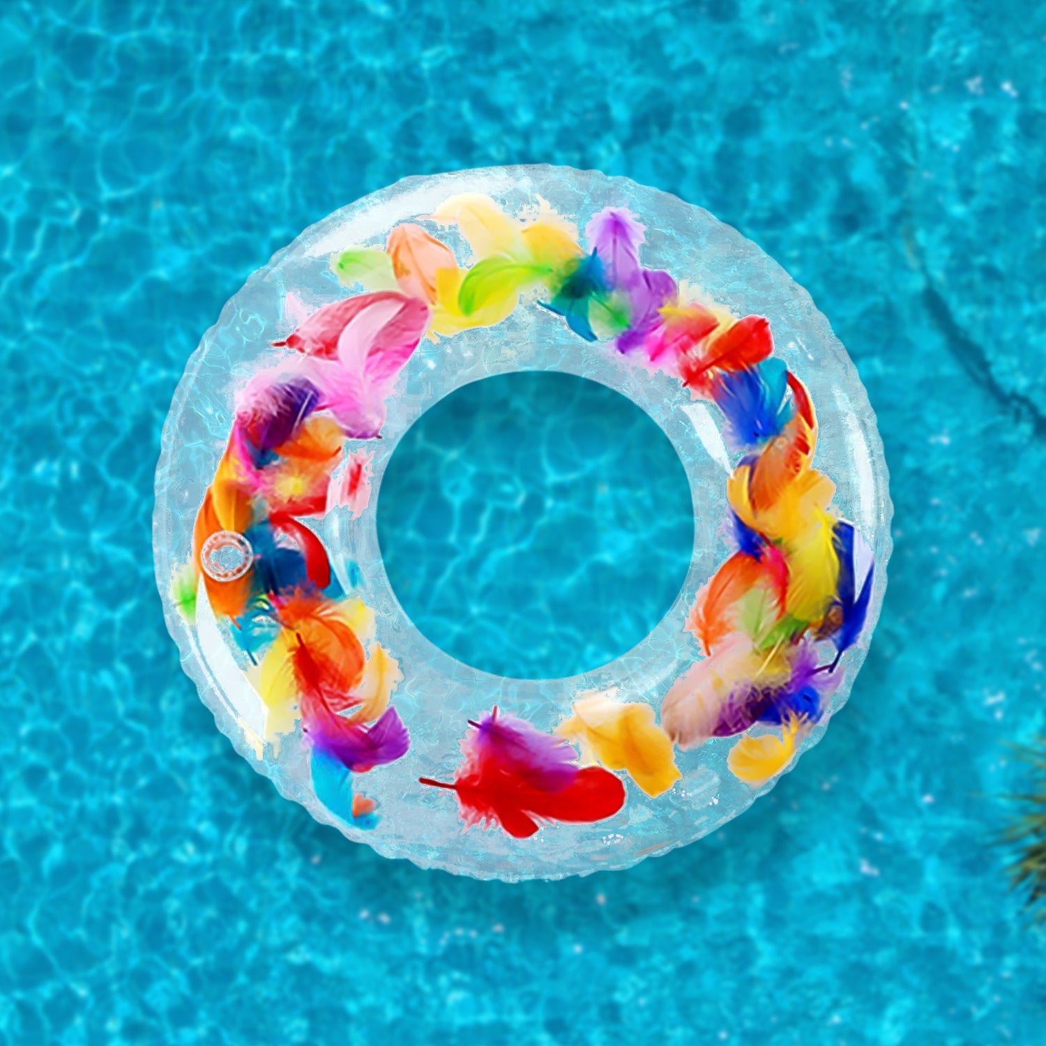 Swim Ring, For Adults, Conveniently Portable, Feathers, Swimming Ring, For Water Play, For Beaches, Swimming, Summer Vacation, Women's, Men's (1 Pc) - Bhavnagar Deodap