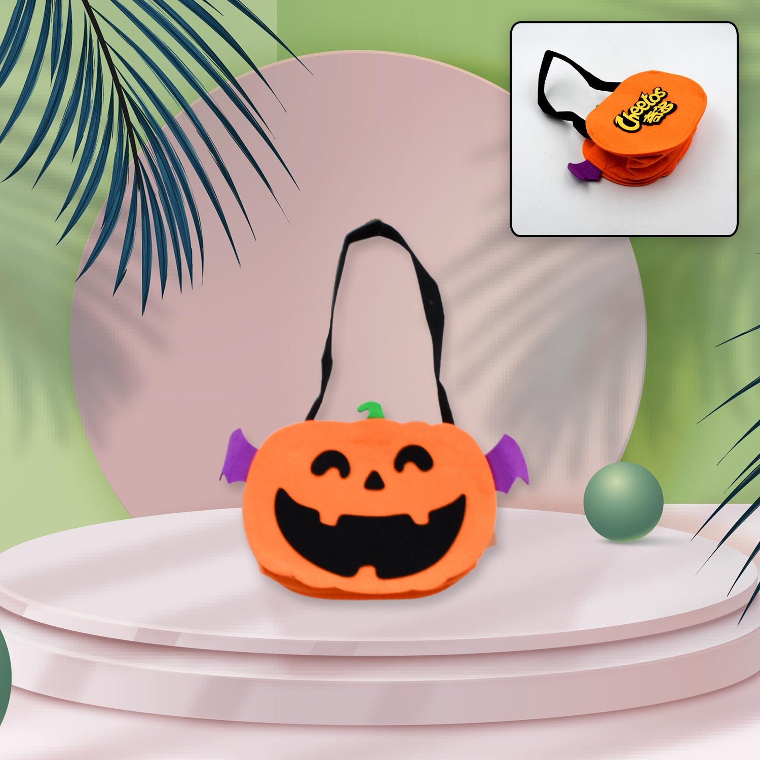 Halloween Pumpkin Bags Non- Woven Candy Bags Trick or Treat Bags Portable Tote Bag Cartoon Goodie Handbag for Halloween Party Favors, Kids Gift Bag - Bhavnagar Deodap