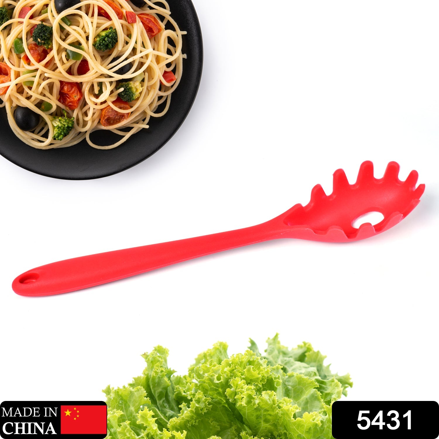 Silicone Spaghetti Spoon Pasta Spoon Easy Clean  for Your Home Restaurant (22cm) - Bhavnagar Deodap