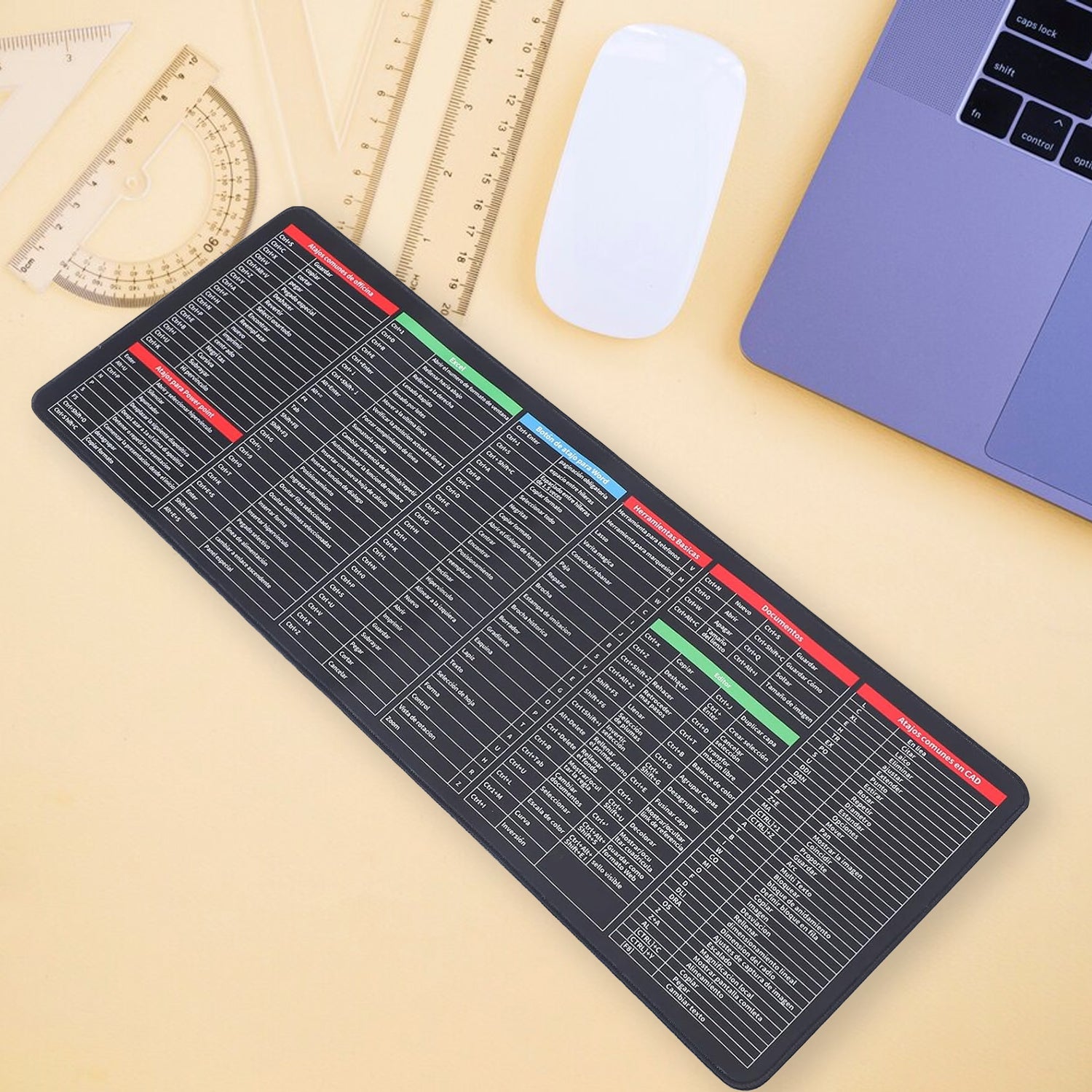 Shortcut Keyboard Mat Mouse Pad Mat Mouse Pads for Desk Quick Key Super Large Anti-slip Keyboard Pad Desk Accessories Desktop Mouse Pad Office Oversized Big Mouse Pad Rubber (80—30 Cm) - Bhavnagar Deodap