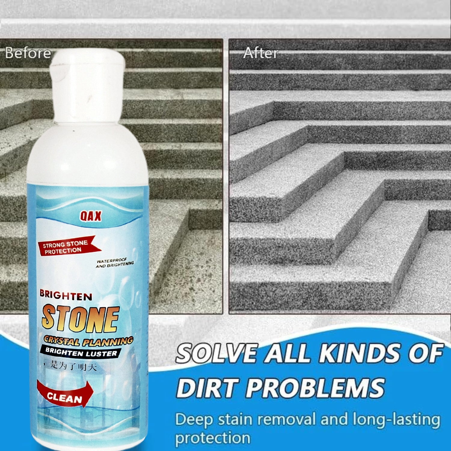 Stone Stain Remover Cleaner, Stone Crystal Plating Agent, Marble Stone Cleaner Polishes, Crystal Plating for Kitchen, Patio, Backyard Marble Cleaner and Polish (75 ML Approx / 1 pc) - Bhavnagar Deodap