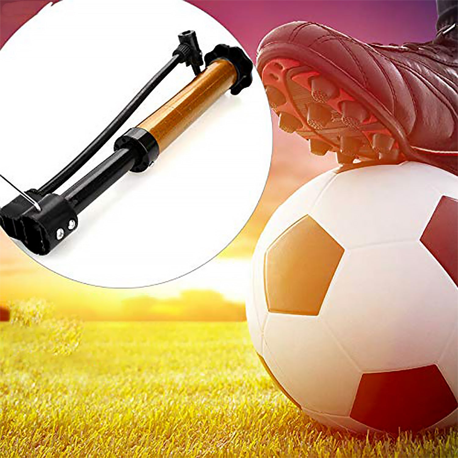 Mini Hand Air Ball Pump With 1 Pin, Metal Portable High Pressure Air Pump Mini Basketball Inflator for Balls, Basketball, Soccer, Volleyball, Football, Inflatable, and More (1 Pc) - Bhavnagar Deodap