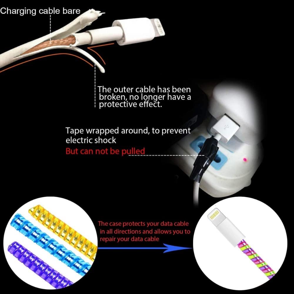 Metallic Finish Cable Spiral Protector / Wire Repair / Pet Cord Protector / Headphone Saver, Cable Wrap / Cover for Mac Charging Cable - Bhavnagar Deodap
