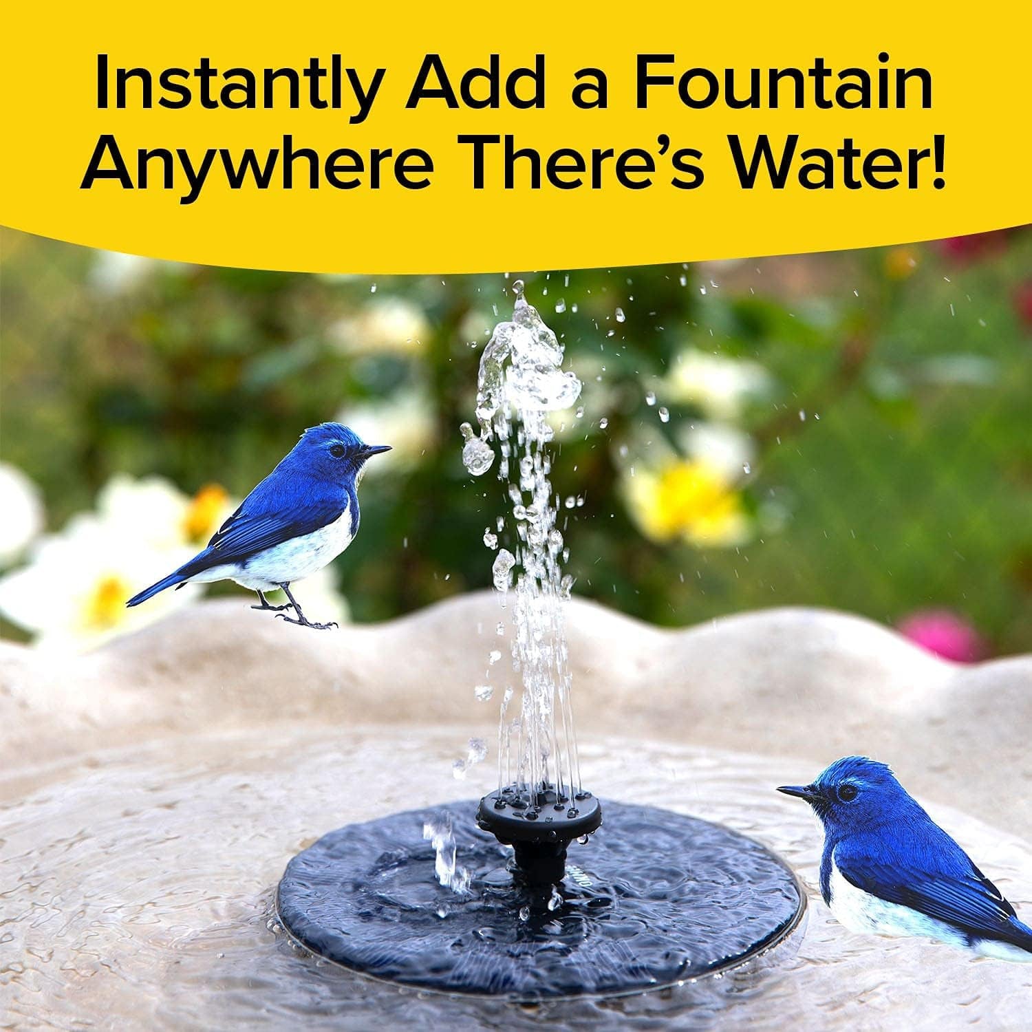 Fast Fountain by Pocket Hose - Solar-Powered - Instantly Adds a Water Feature Virtually Anywhere - 5 Spray Modes - No Installation or Batteries Required - Great for Bird Baths, Pools, Pond & More (1 Pc) - Bhavnagar Deodap