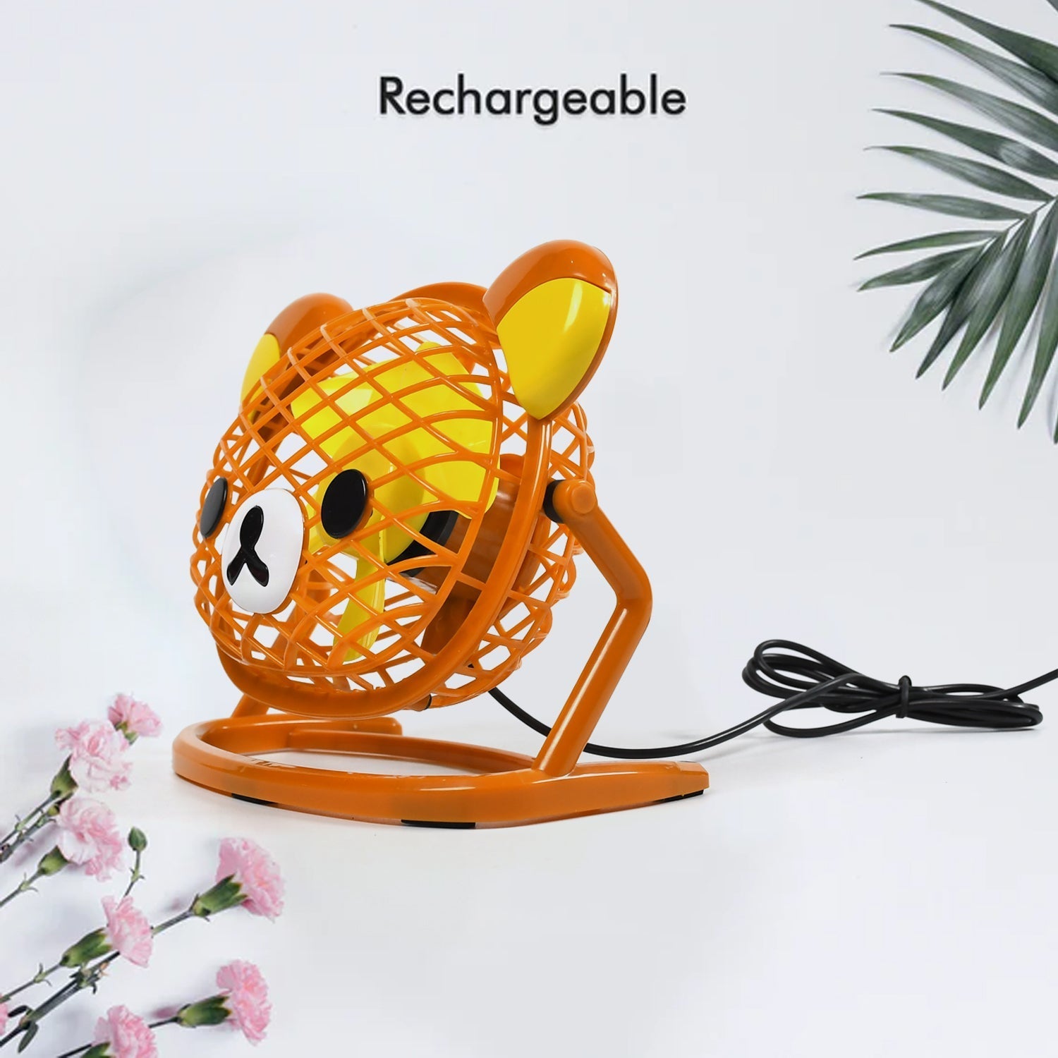 TEDDY BEAR PORTABLE FAN ADJUSTABLE USB FAN SUITABLE FOR HOME , OFFICE , CAR, & MULTI USE FAN - Bhavnagar Deodap