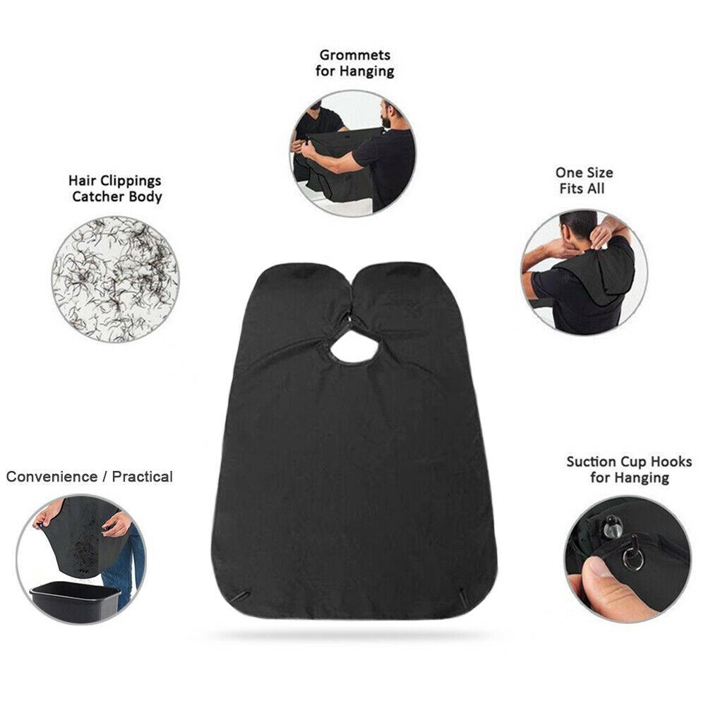 Black Beard Apron Hair Clippings Catcher Grooming Bib - Bhavnagar Deodap