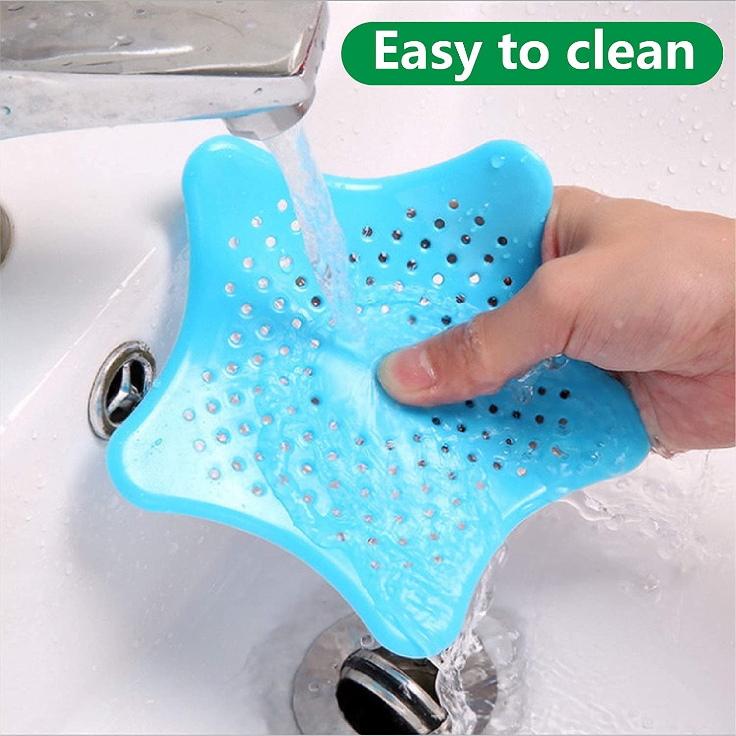 Star Shape Suction Cup Kitchen Bathroom Sink Drain Strainer Hair Stopper Filter, Star Shaped Sink Filter Bathroom Hair Catcher, Drain Strainers Cover Trap Basin (1 Pc) - Bhavnagar Deodap