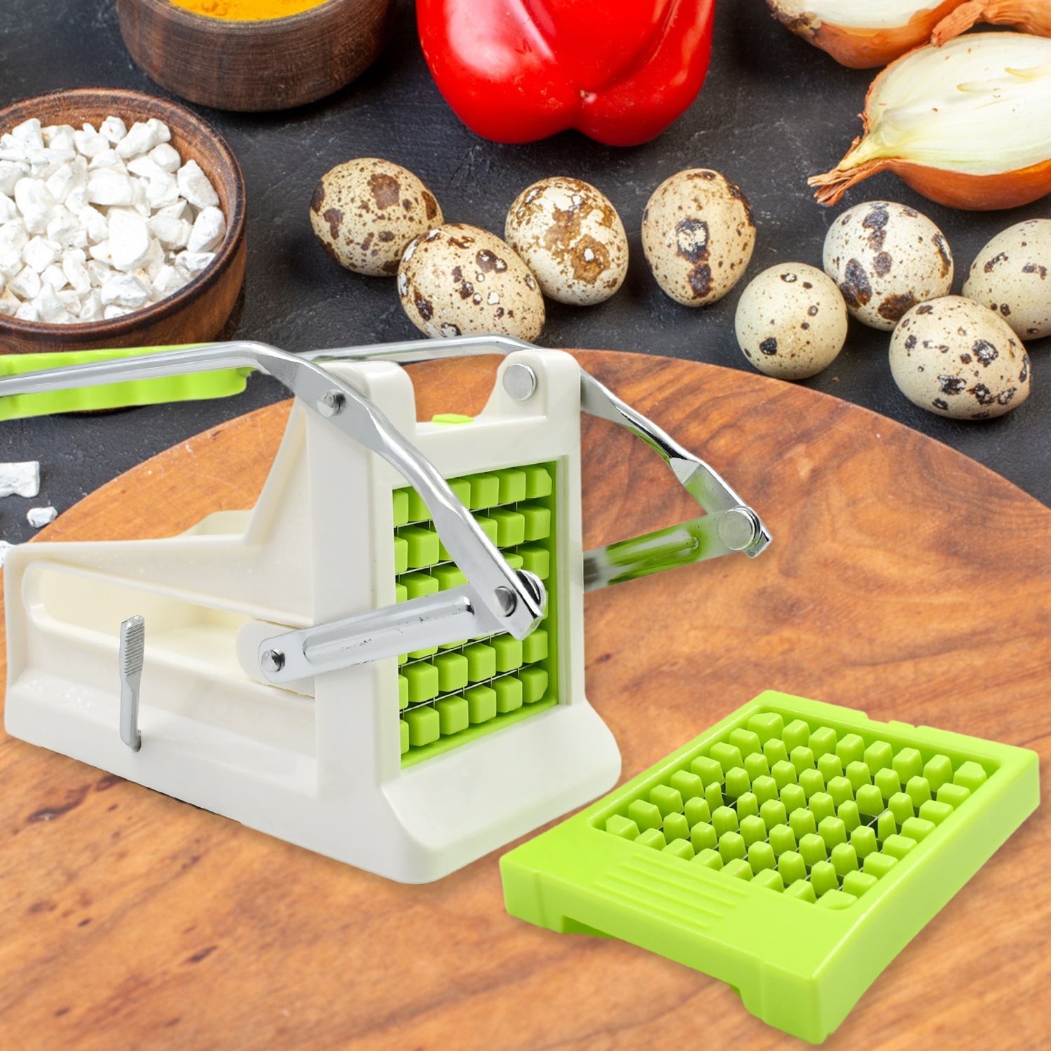 French Fry Cutter, Great with Vegetables, Potato Fries Cutter Professional Vegetable Cutter Stainless Steel Cutter Potato, Onions, Carrots, Cucumbers, Fruits Potato Cutter (1 pc) - Bhavnagar Deodap