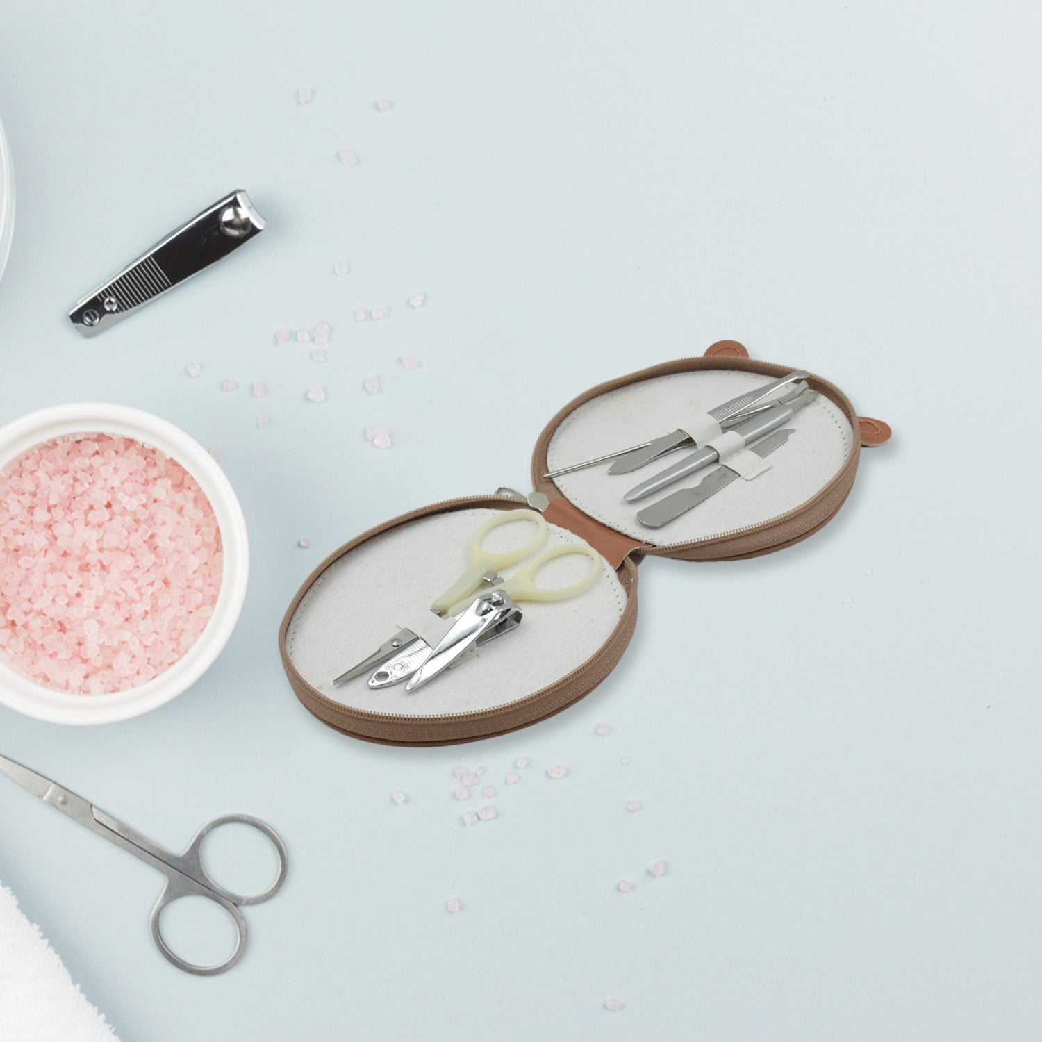 6in1 Nail Clipper Kit Fingernail Clipper, Manicure Set, Stainless Steel Nail Cutter Set ,Manicure Tool, Nail Clippers Care Tools with Lightweight and Beautiful Travel Case (6 Pc Set) - Bhavnagar Deodap