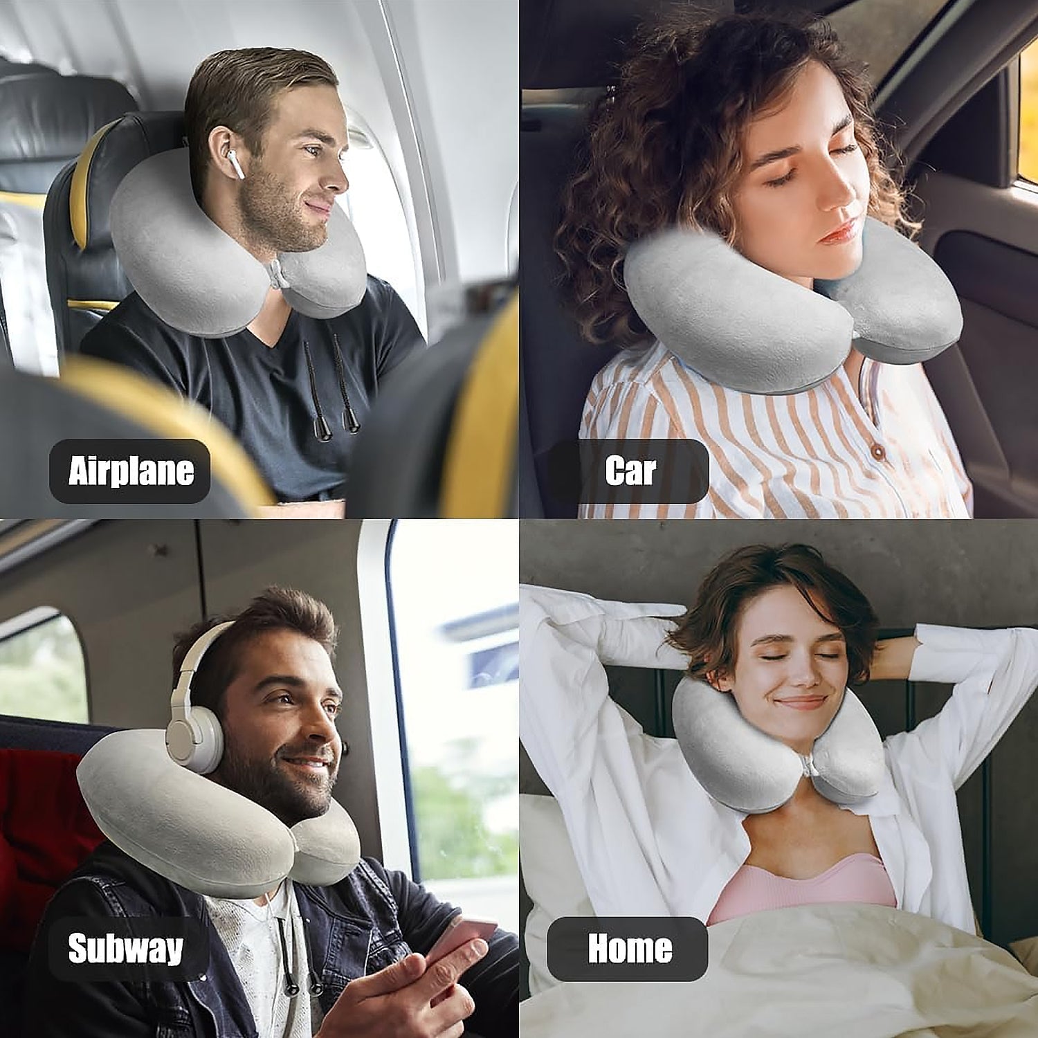 Soft Neck Pillow for Car, Home, Airplane Travel, Travel Neck Pillow for Sleeping & Travel Essentials for Neck Rest Multipurpose Comfortable Head Rest Neck Holder Pillow (1 Pc) - Bhavnagar Deodap