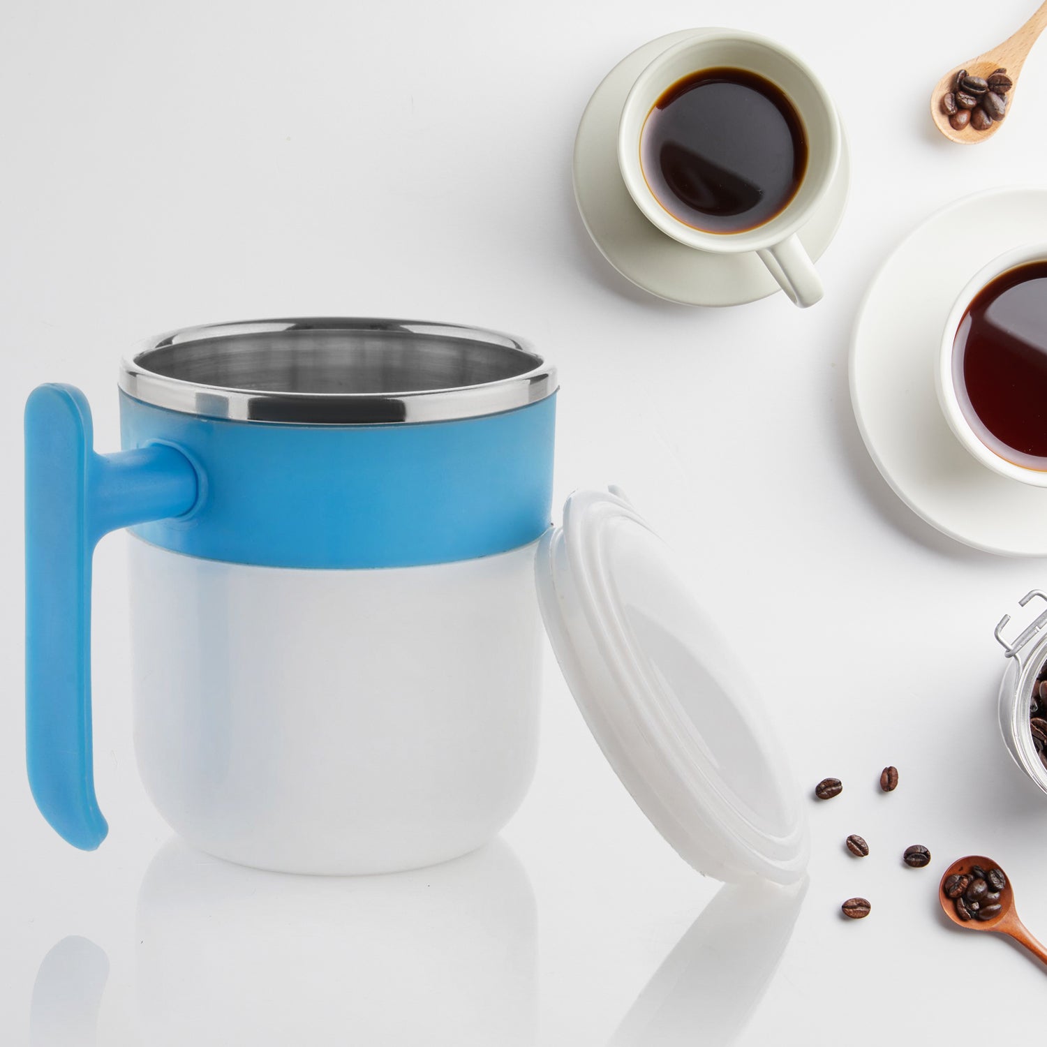 Stainless Steel Lid Cover Hot Coffee/Tea Mug Hot Insulated Double Wall Stainless Steel, Coffee and Milk Cup with Lid - Coffee Cup (1 Pc ) - Bhavnagar Deodap