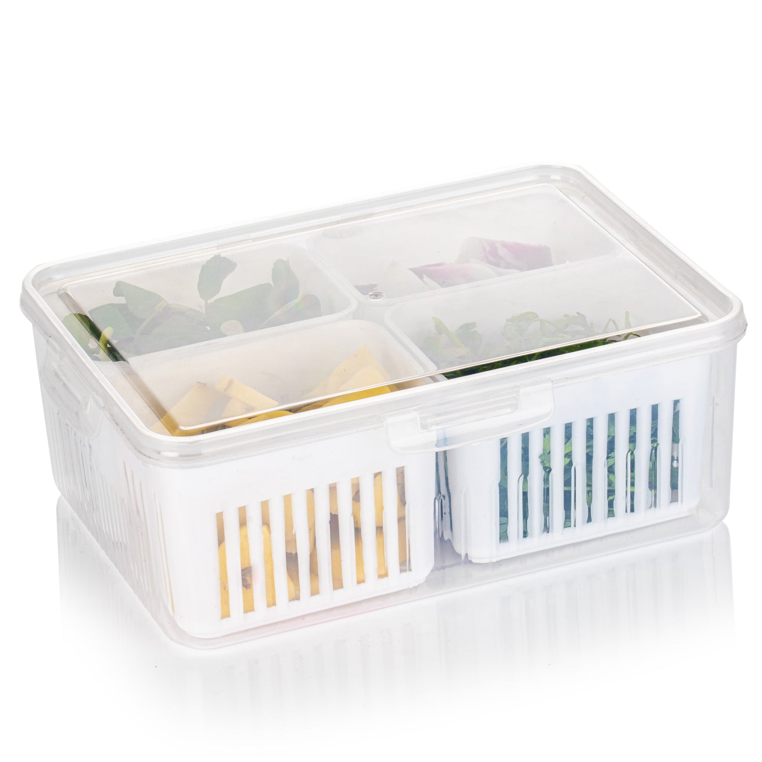 Fridge Storage Boxes Freezer Storage Containers, Container for Kitchen Storage Set, Storage in Kitchen, Vegetable Storage, Draining Crisper Refrigerator Food Box (1 Pc) - Bhavnagar Deodap