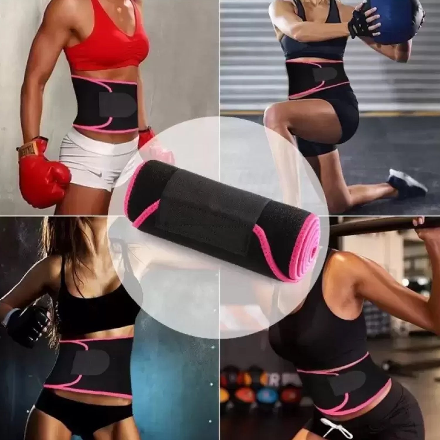 Waist Support Belt Neoprene Ab Belt Trainer, Stomach Wrap Tummy Belt / Belly Tummy Yoga Wrap Back Exercise Body Wrap - Bhavnagar Deodap