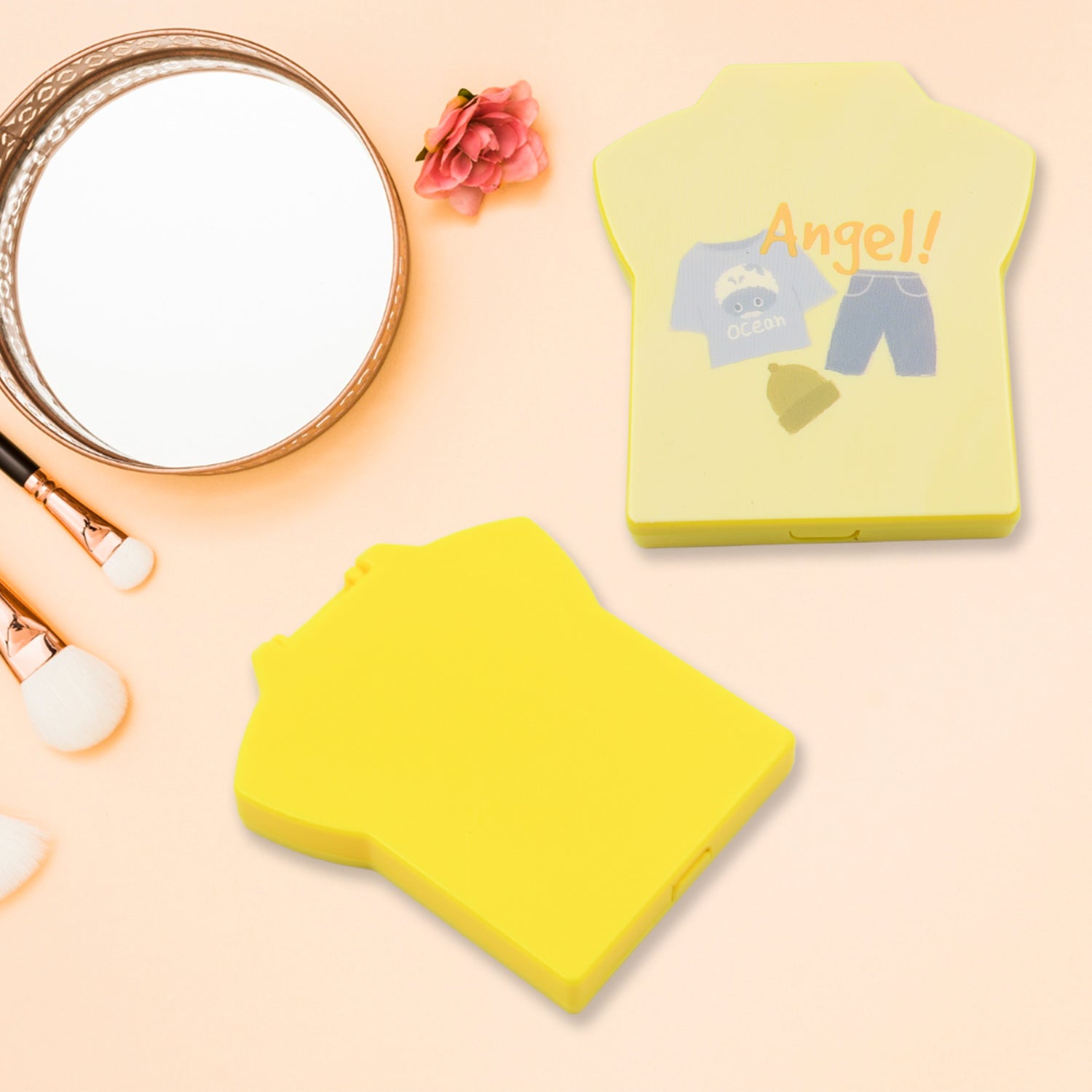 Combo Of Hair Comb And Mirror Set For Women And Girls Casual And Travelling Use Folding Pocket Hairbrush, Mini Hair Comb Compact Travel Size, Hair Massage Comb, For Men Women And Girls - Bhavnagar Deodap