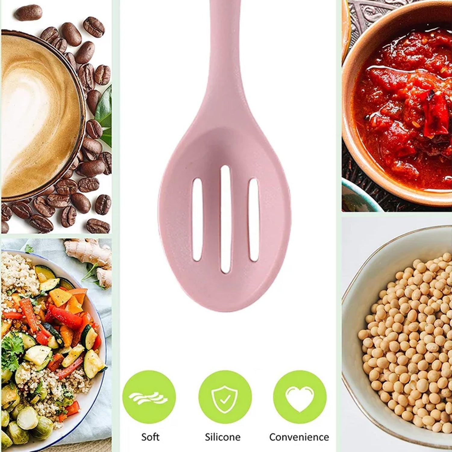 SILICON NON-STICK HEAT RESISTANT KITCHEN TOOL COMBO PREMIUM SILICON ITEMS 7PC ITEM COMBO - Bhavnagar Deodap