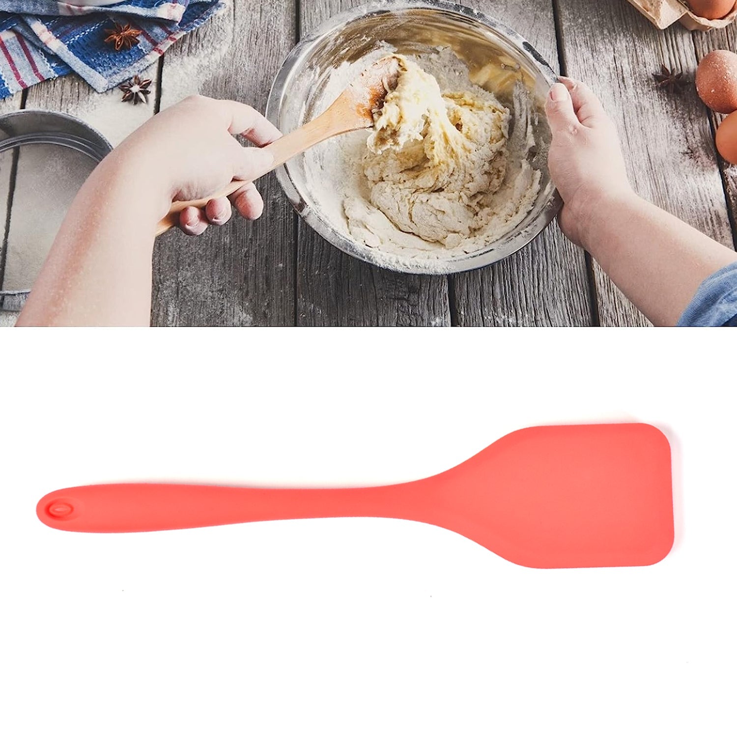 Silicone Spatula Spoon, High Heat Resistant to 480°F, Hygienic One Piece Design, Large Non Stick Cooking Utensil (30cm) - Bhavnagar Deodap
