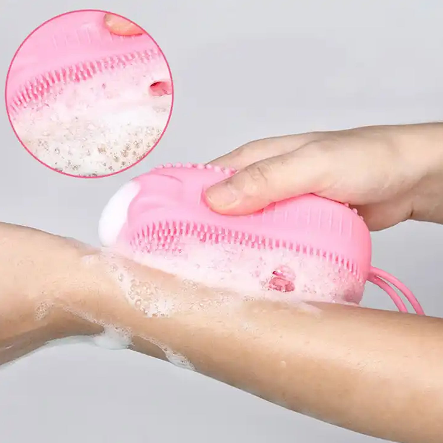 Silicone Super Soft Silicone Bath Brush Double-Sided Body Scrubber Brush for Deep Cleasing Exfoliating, Ultra-Soft Scrubber(1 pc) - Bhavnagar Deodap