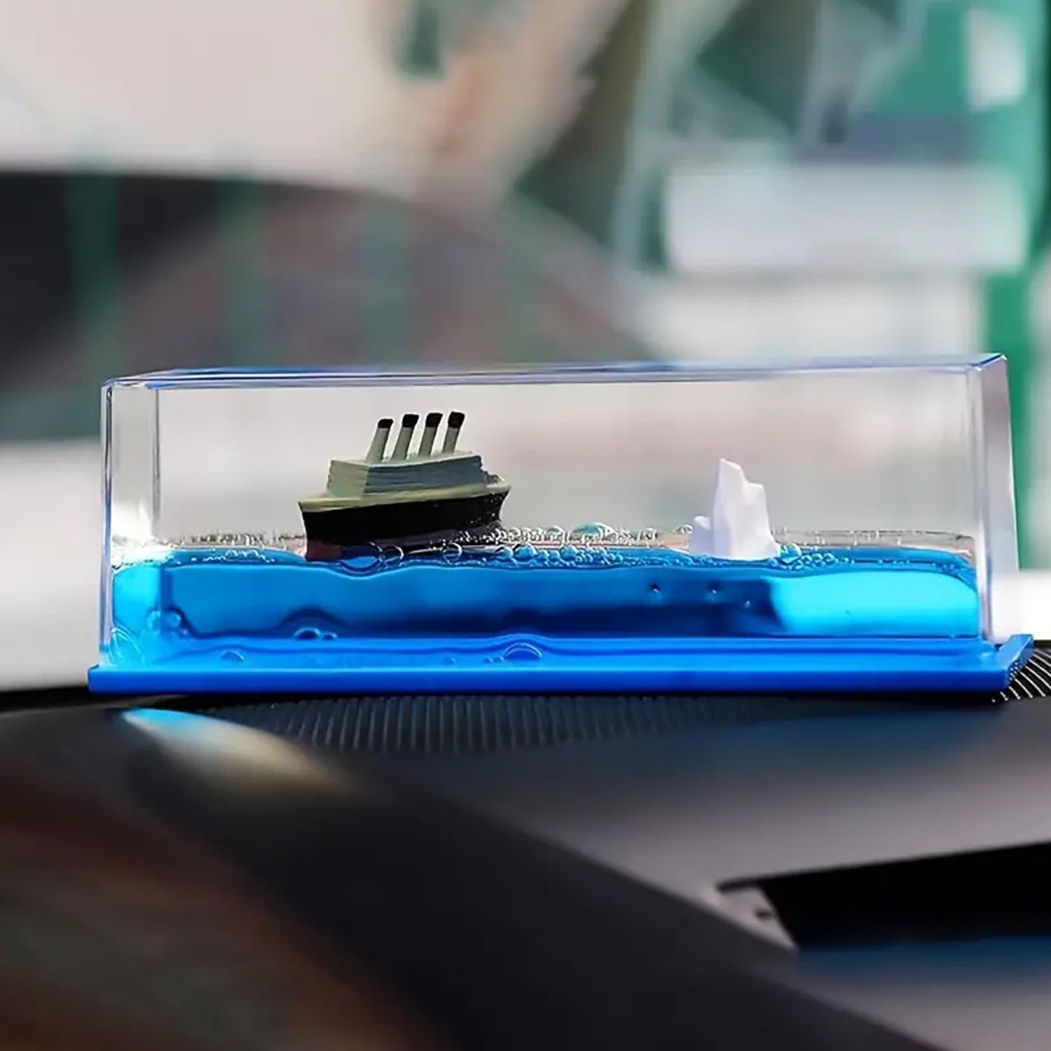 Car Interior Dashboard Decoration Floating Water Cruiser Ship Iceberg Ornament Car Interior Decoration for Birthday Gifts, Home Decor Suitable for Home Show Car Decoration, Gifts, Desk or Paperweight - Bhavnagar Deodap