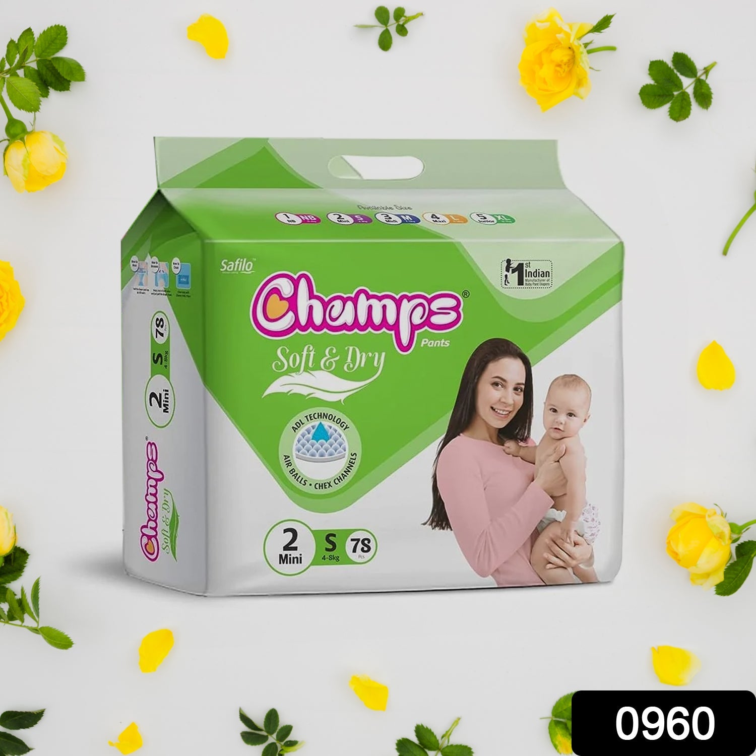 Champs Soft and Dry Baby Diaper Pants  78 Pcs (Small Size  S78) - Bhavnagar Deodap