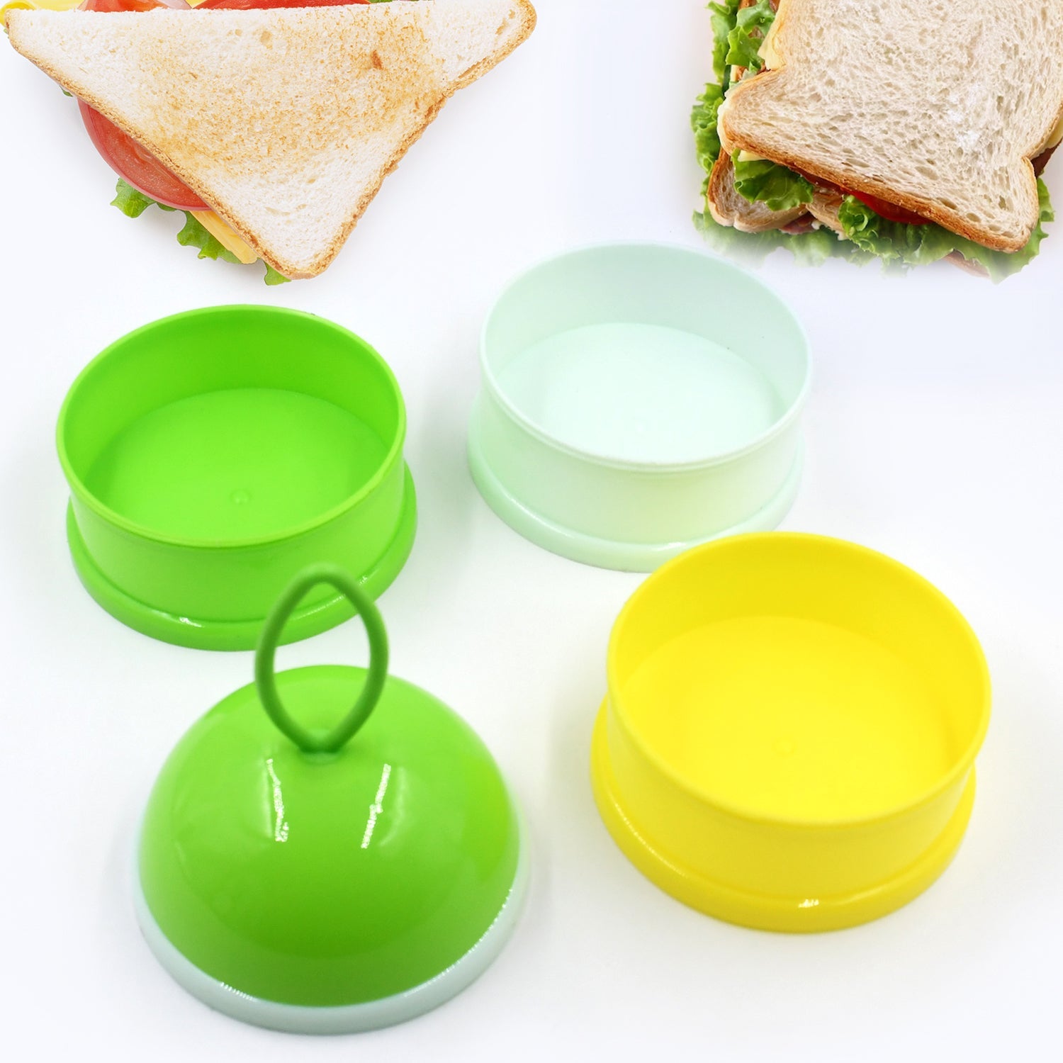 3 Layer Lunch Box Unique Design Bite Lunch Box With Liquid & Food Container Lunch Box (Green) - Bhavnagar Deodap