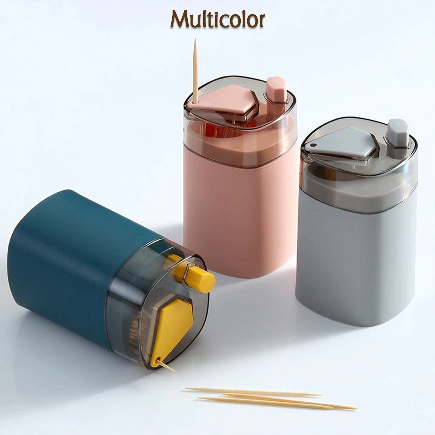 Toothpick Holder Dispenser, Pop-Up Automatic Toothpick Dispenser for Kitchen Restaurant Thickening Toothpicks Container Pocket Novelty, Safe Container Toothpick Storage Box. - Bhavnagar Deodap