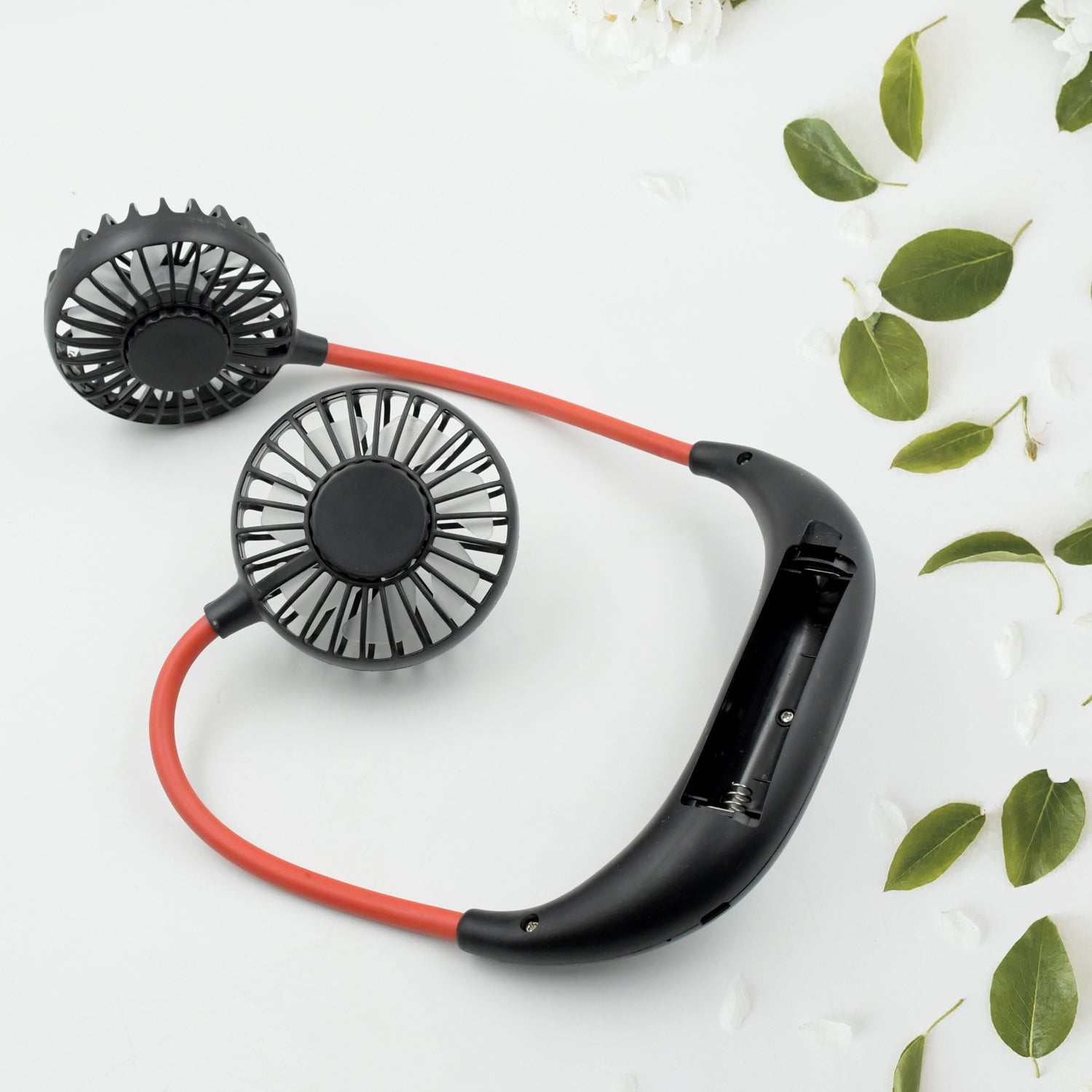 Hand Free Personal Fan - Portable USB Battery Rechargeable With Battery Comaprtment Mini Fan - Headphone Design Wearable Neckband Fan Necklance Fan Cooler Fan for Home, Sport, Camping, Beach, Travel, Office (Battery Not Included) - Bhavnagar Deodap