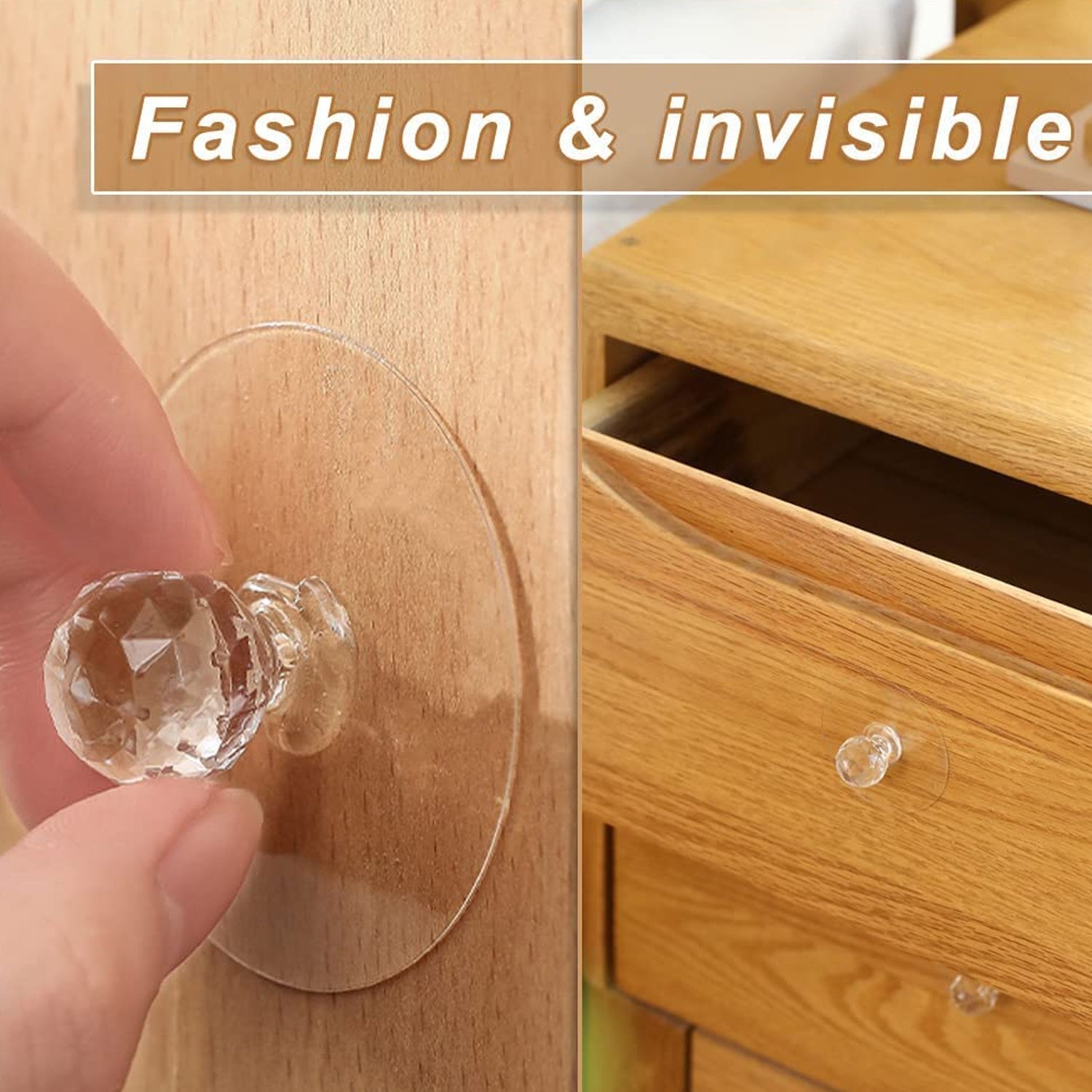 Clear Cabinet Drawer Knobs / Hook, Diamond Crystal Shaped Pulls Handles for Wardrobe, Kitchen, Cupboard, Bathroom Dresser, Furniture Door Window (1 Pc) - Bhavnagar Deodap