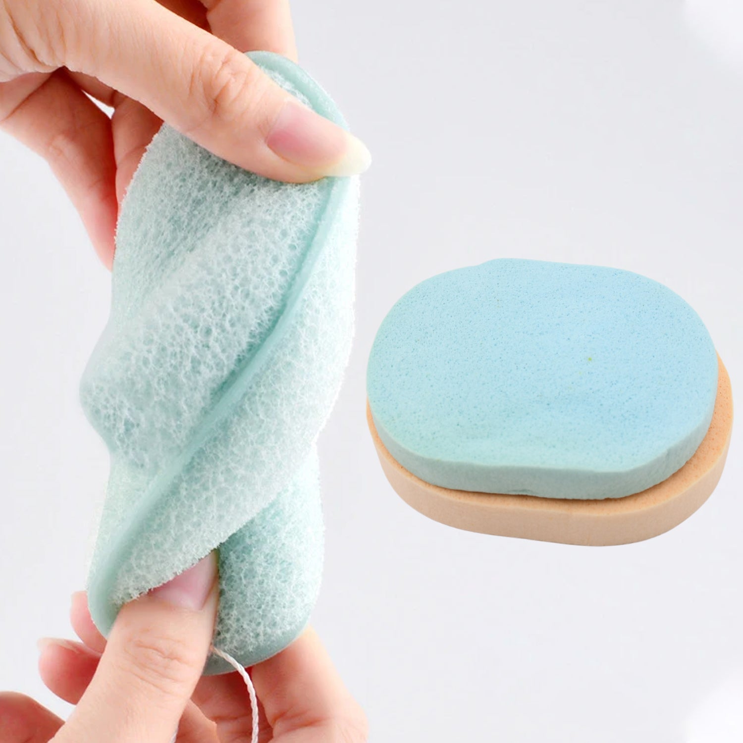 Reusable Facial Sponge for Daily Cleansing and Gentle Exfoliation, Makeup Remover, Face Wash Sponge, Makeup and Dead Skin, Cleansing Sponge for Dry & Wet Use For Women’s (2 Pcs Set) - Bhavnagar Deodap