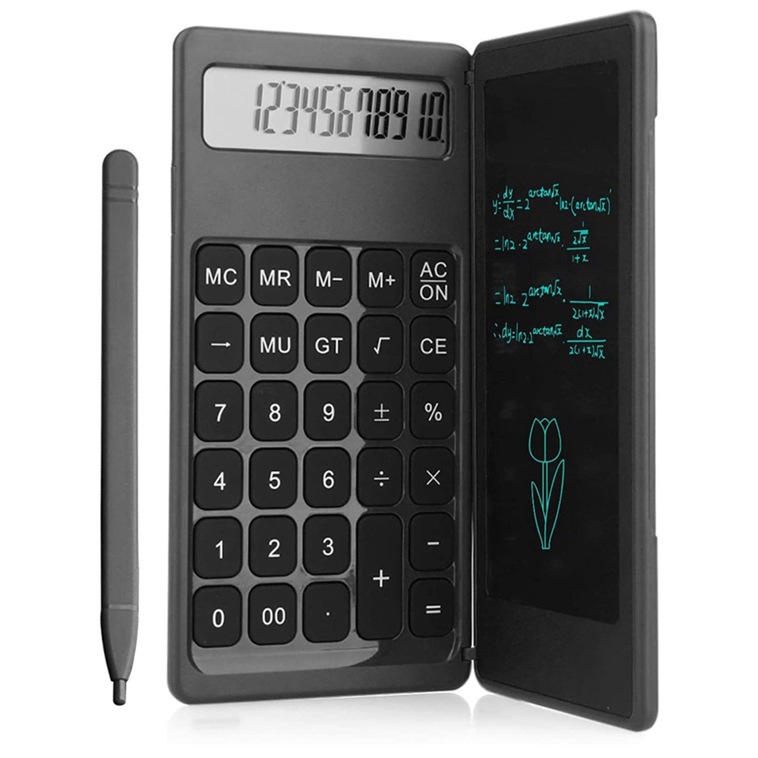 Foldable Calculator With 6 Inch LCD Tablet Digital Drawing Pad Stylus Pen Erase Button Lock Function Smart Calculator   -01 - Bhavnagar Deodap