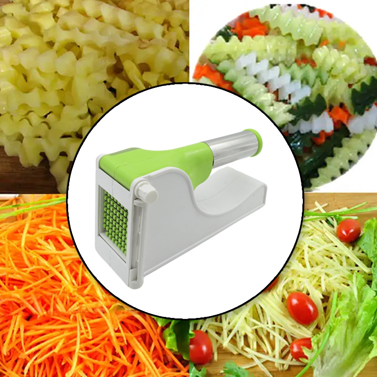 Virgin Plastic French Fry Chipser, Potato Chipser / Potato Slicer with Container - Bhavnagar Deodap