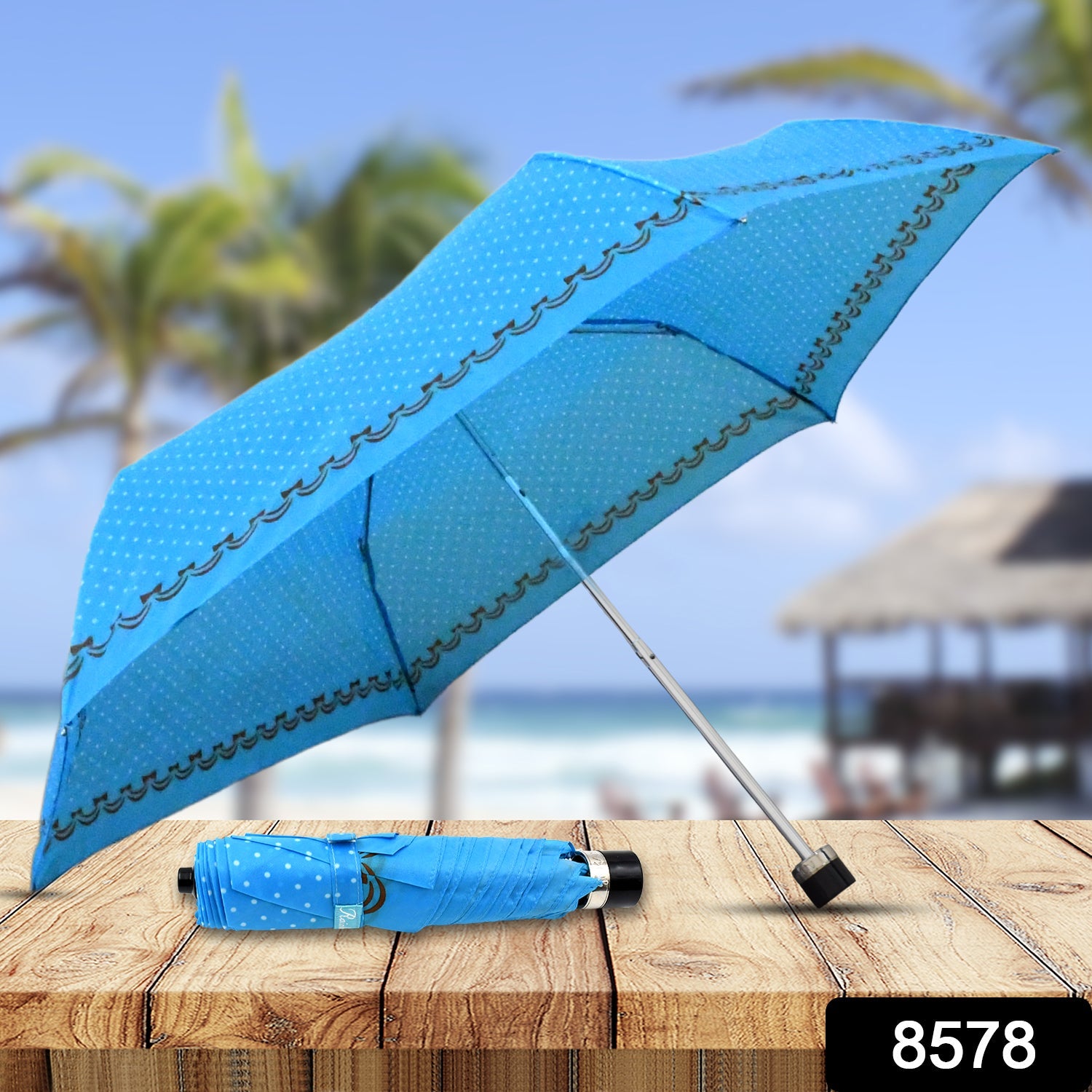 3-Fold Sun Protective Solid Foldable Outdoor Umbrella, Portable Sun, UV Protection Lightweight Rain Umbrella For Girls, Women, Men, Boys (1 pc) - Bhavnagar Deodap