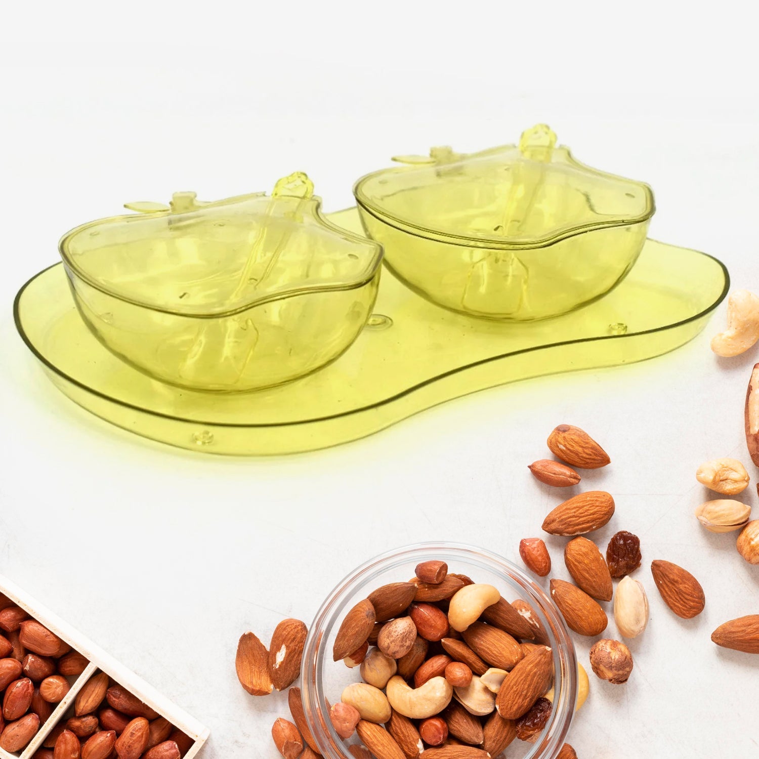 Apple Shape Tray Bowl Used For Serving Snacks And Various Food Stuffs. - Bhavnagar Deodap