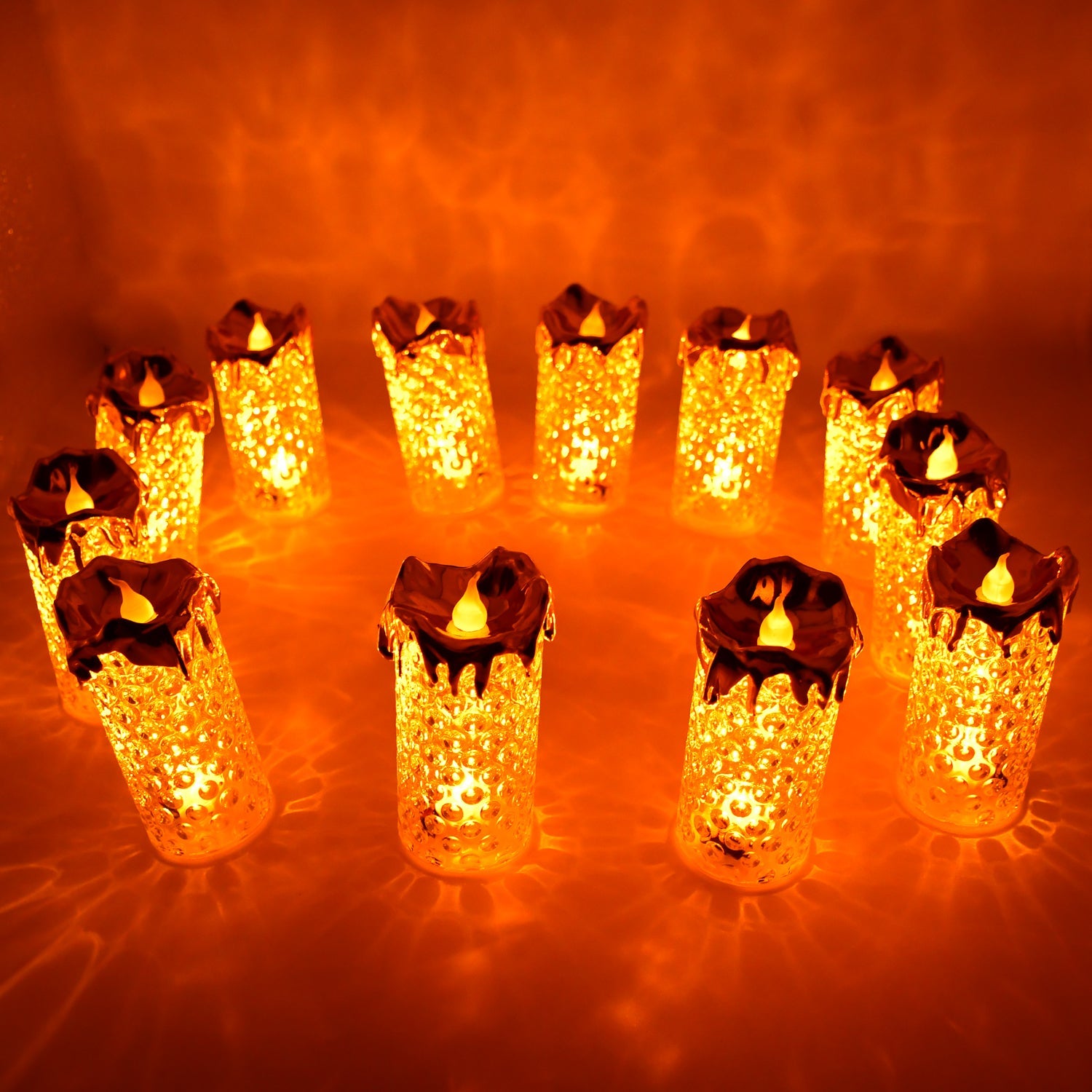 Gold Flameless Candles LED Light Flameless and Smokeless Decorative, Candles Led Tea Light Candle Perfect for Gifting, Home, Diwali,Wedding, Christmas, Crystal Candle Lights, Table Decorations (12 Pc MOQ) - Bhavnagar Deodap