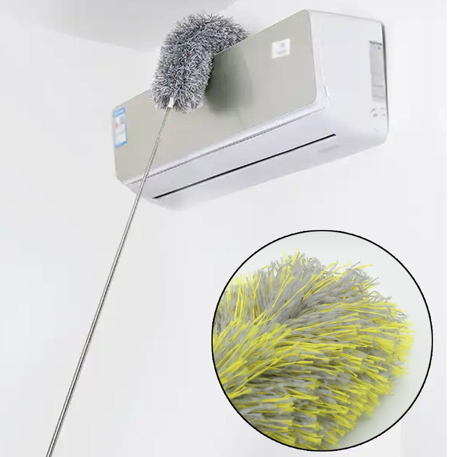 Long Handle, Microfiber Duster for Cleaning, Microfiber Hand Duster Washable Microfiber Cleaning Tool Extendable Dusters for Cleaning Office, Car, Computer, Air Condition, Washable Duster (62Cm) - Bhavnagar Deodap