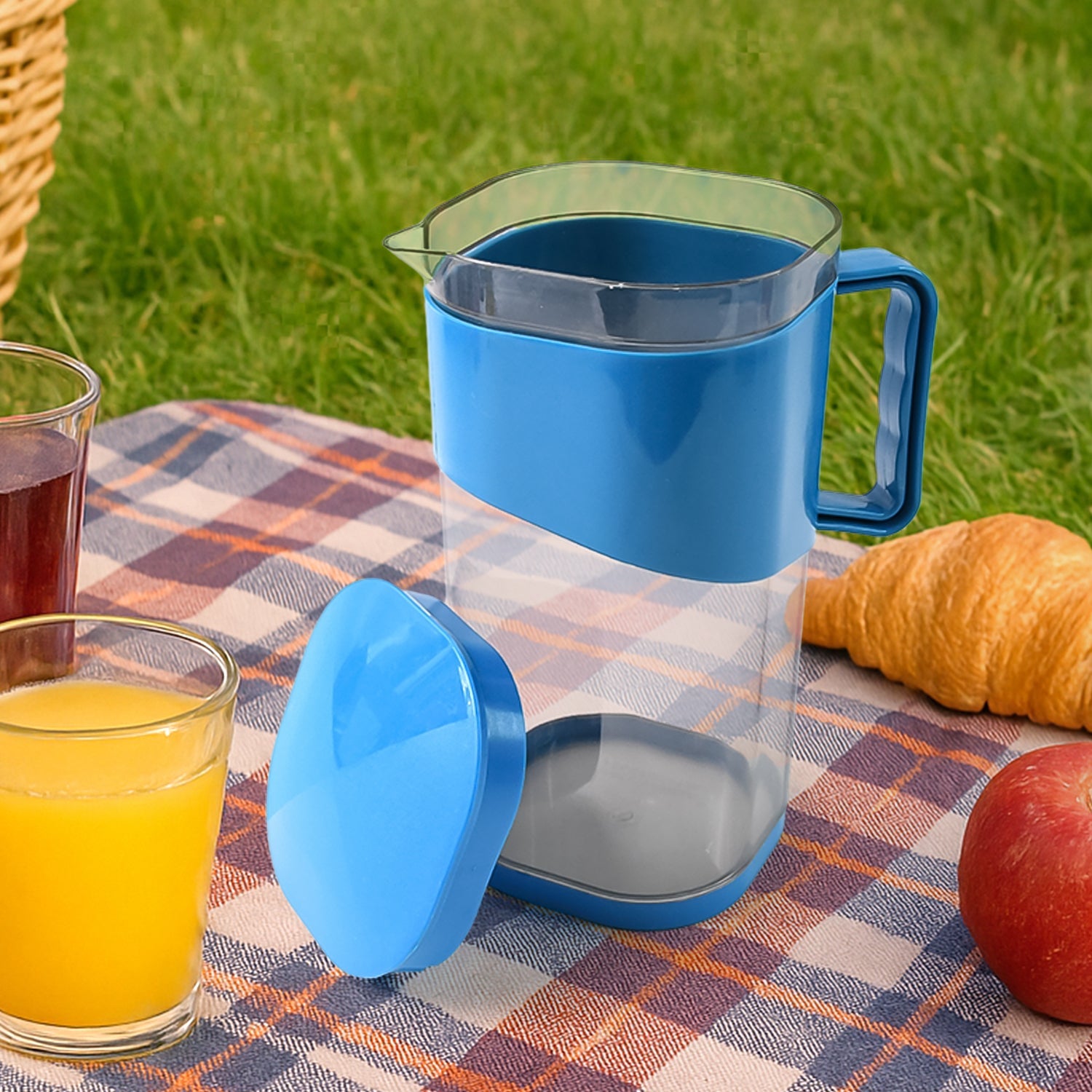 BPA-Free Plastic Water & Juice Jug with Lid and Handle
