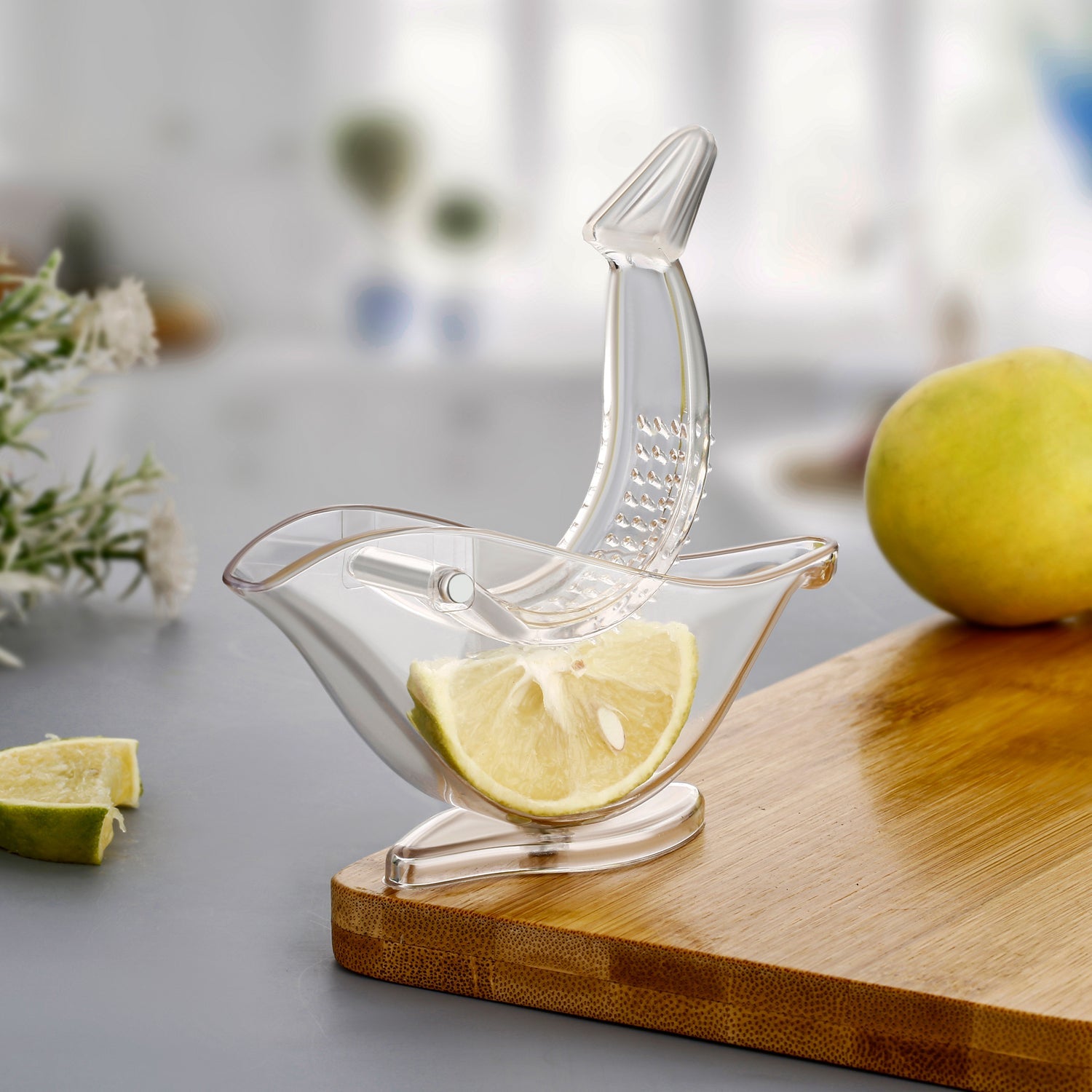 Manual Lemon Slice Squeezer, Portable Transparent Fruit Juicer, Orange Citrus Manual Bird Shape Hand Juicer for Orange Lemon Lime,for Kitchen (Color Box) - Bhavnagar Deodap