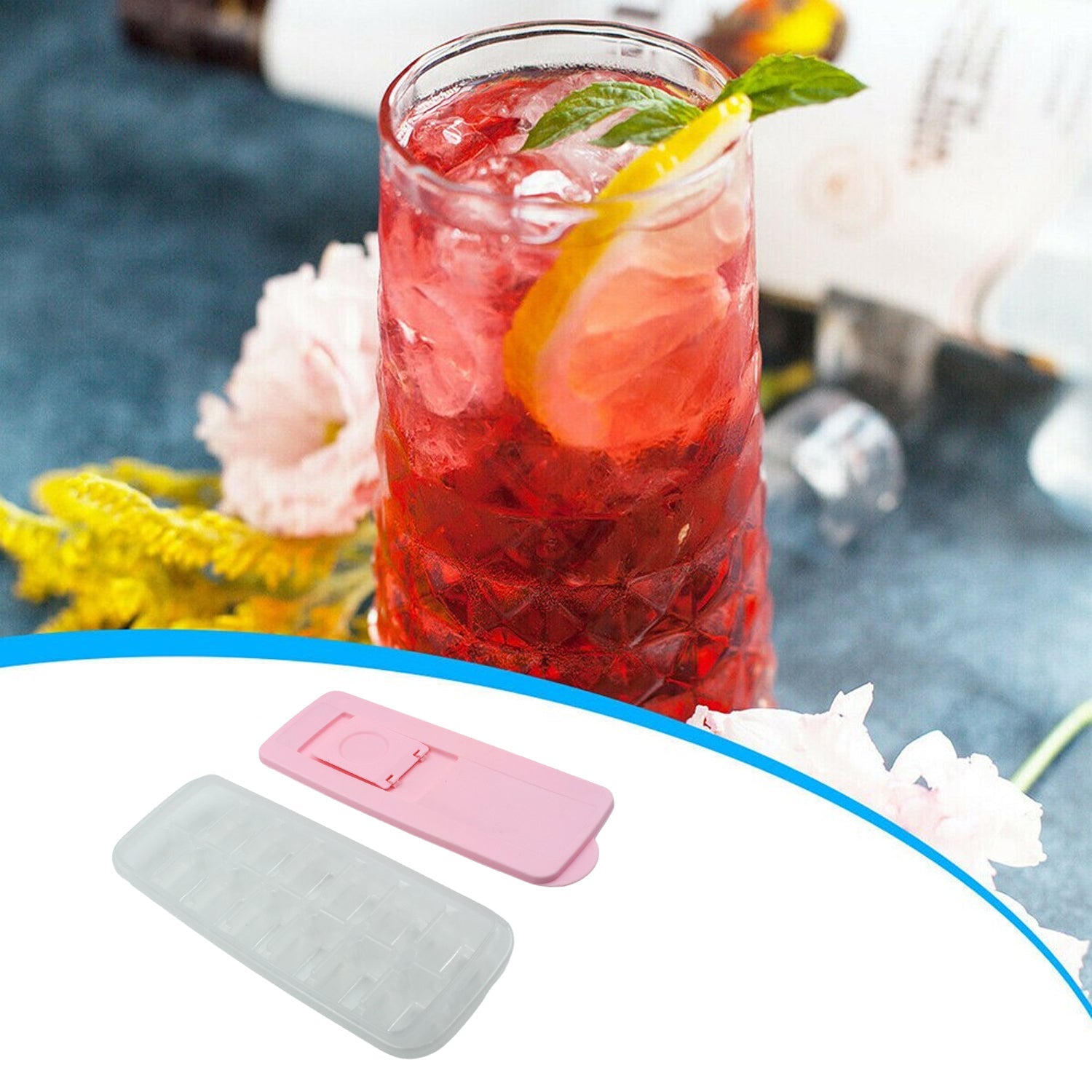 Ice Cube Trays, Ice Tray Food Grade Flexible Silicone Ice Cube Tray Molds with Lids, Easy Release Ice Trays Make 14 Ice Cube, Stackable Dishwasher Safe - Bhavnagar Deodap