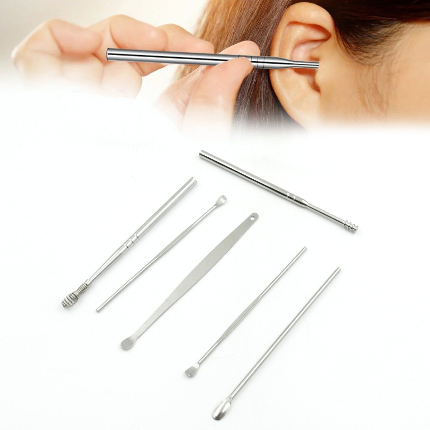 Ear Curette Ear Wax Remover Tool for Outdoor Camping Travel Picnic (6 Pc) - Bhavnagar Deodap